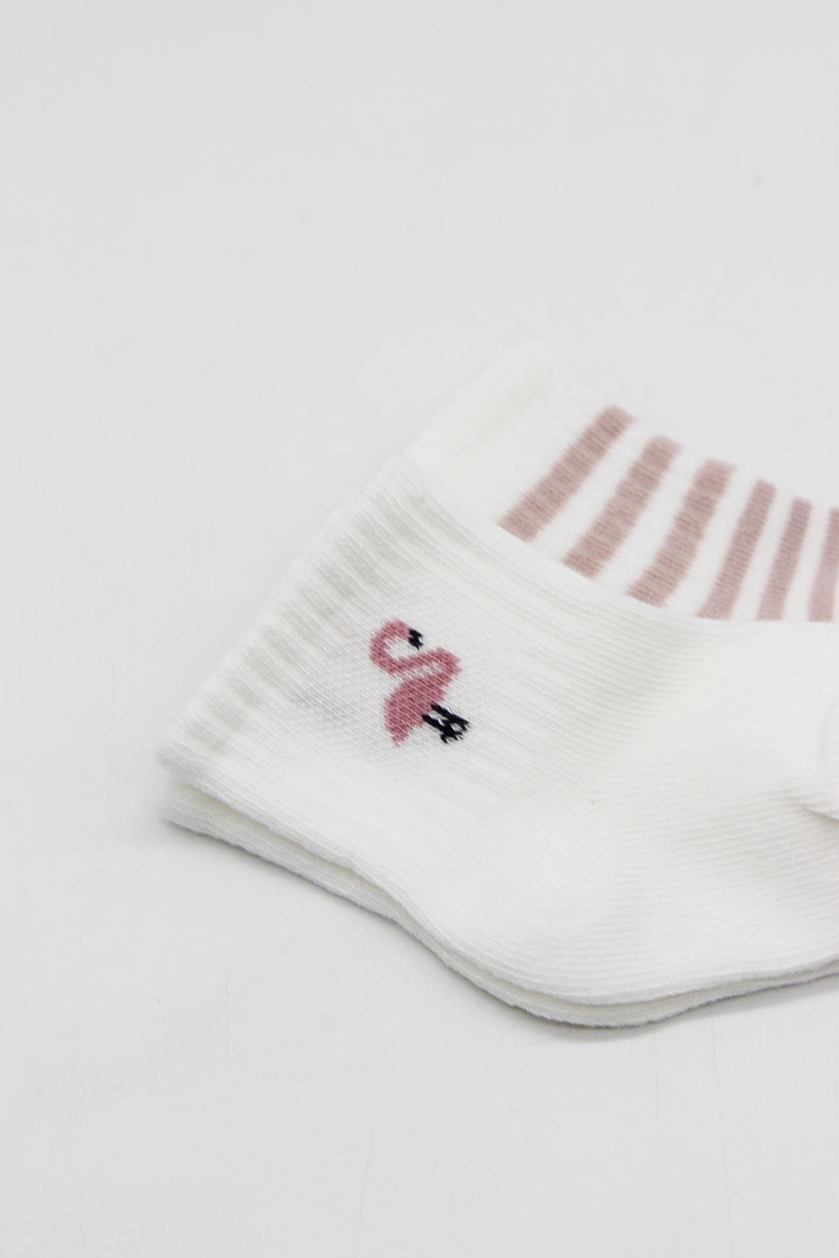 Soket ÇorapBistyleBistyle Organik Bebek Çocuk Dikişsiz 2li Little Girl Penye Soket Çorap Lila Ekru