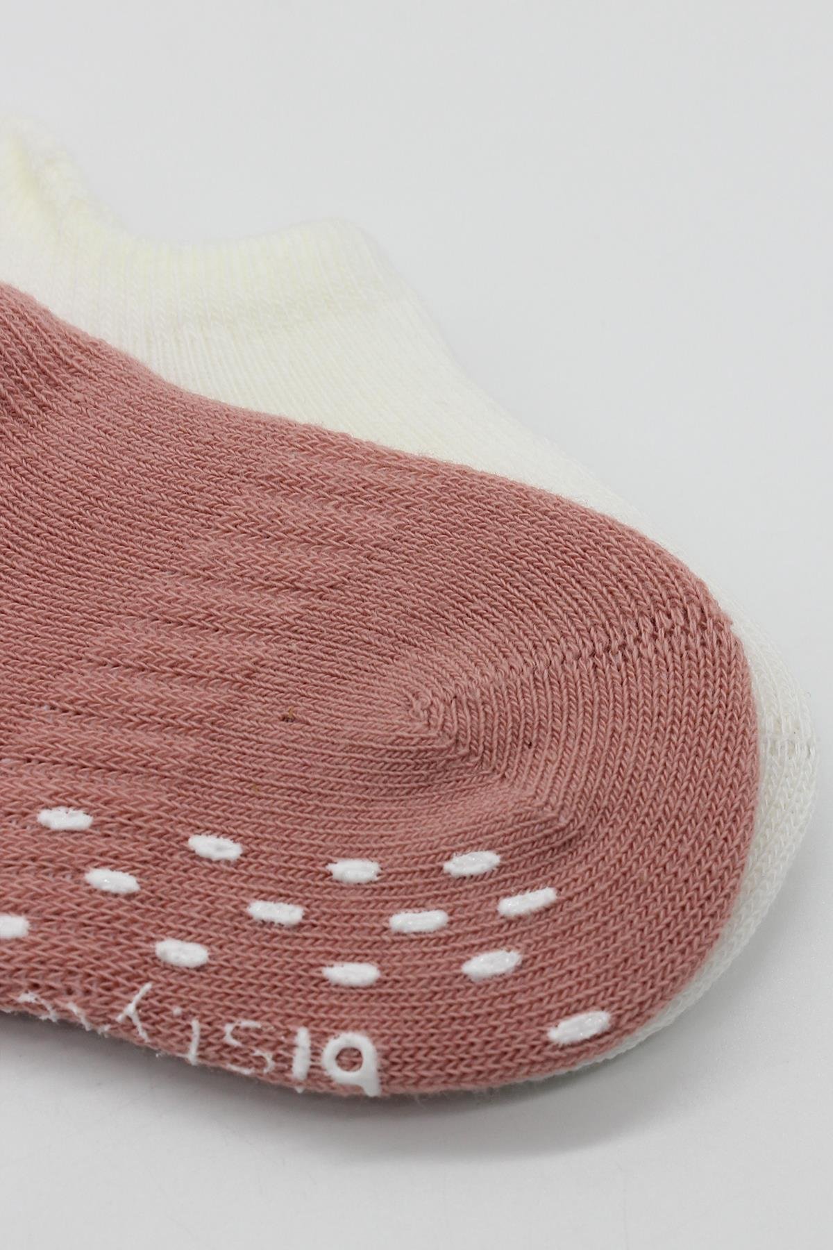 Sneakers & Patik ÇorapBistyleBistyle Organik Bebek Çocuk 2li Colours Penye Kaymaz Sneakers Çorap