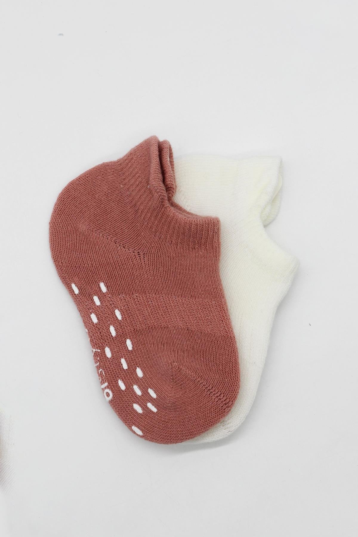 Sneakers & Patik ÇorapBistyleBistyle Organik Bebek Çocuk 2li Colours Penye Kaymaz Sneakers Çorap