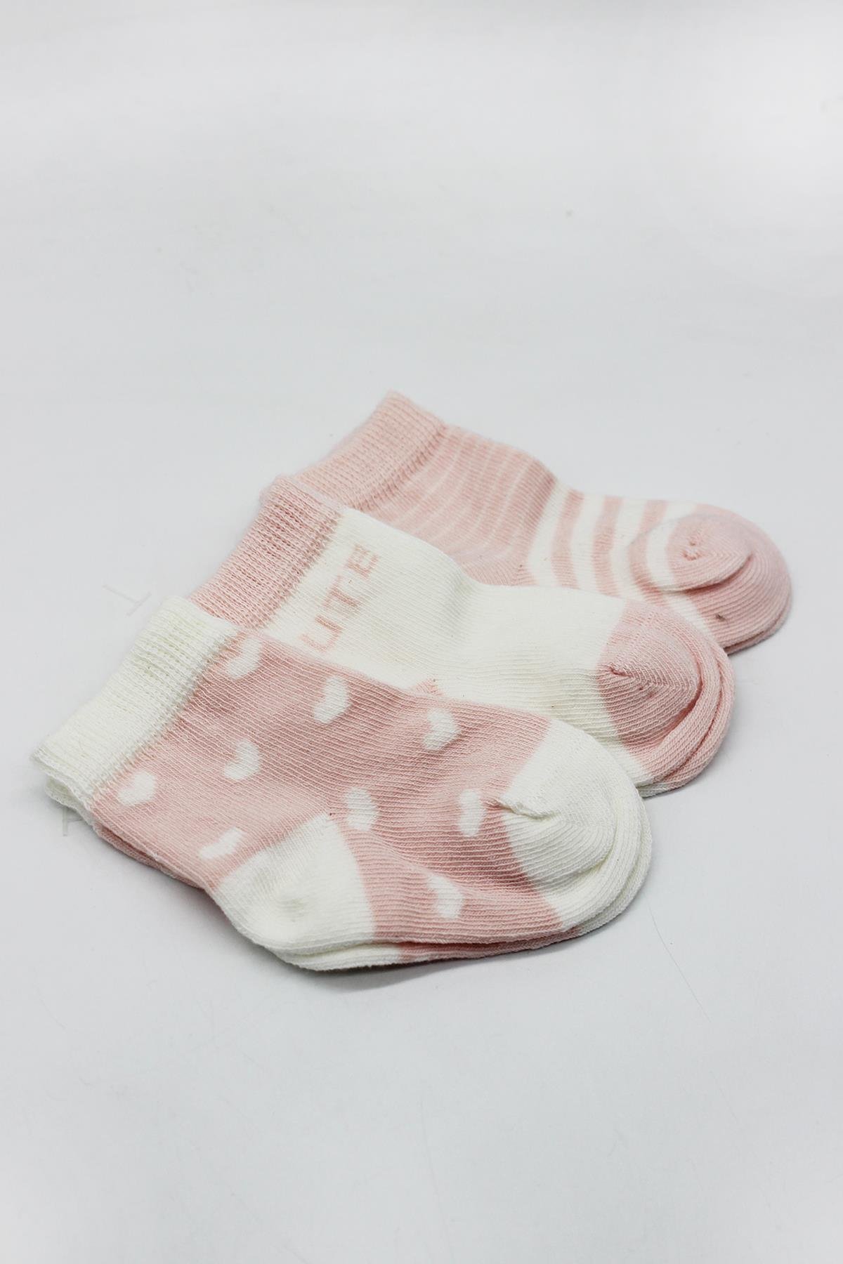 ÇORAPBistyleBistyle Organik Dikişsiz 3lü Cute Stars Penye Soket Bebek Çorap 0-3 Ay