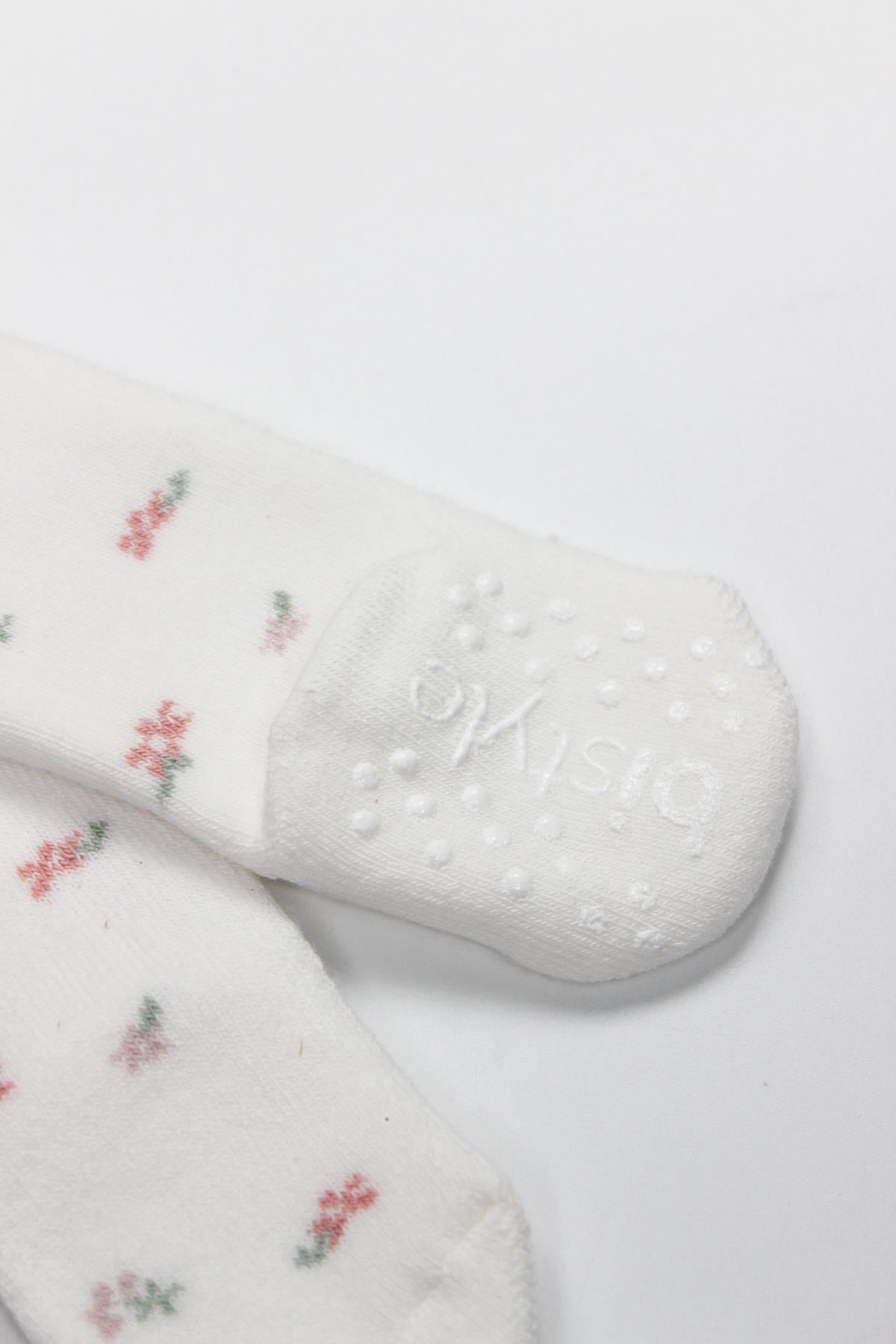 Külotlu ÇorapBistyleBistyle Organik Kız Bebek Çocuk Havlu Külotlu Kaymaz Blossom Ekru