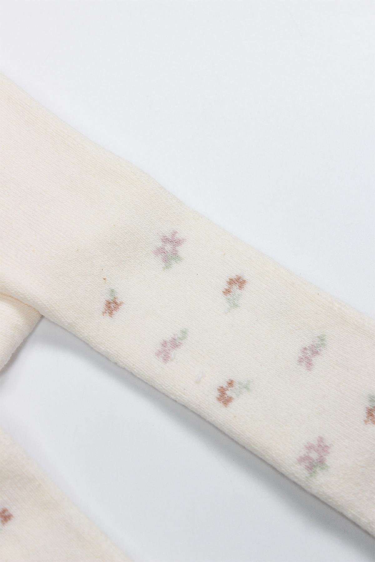 Külotlu ÇorapBistyleBistyle Organik Kız Bebek Çocuk Havlu Külotlu Kaymaz Blossom Natural