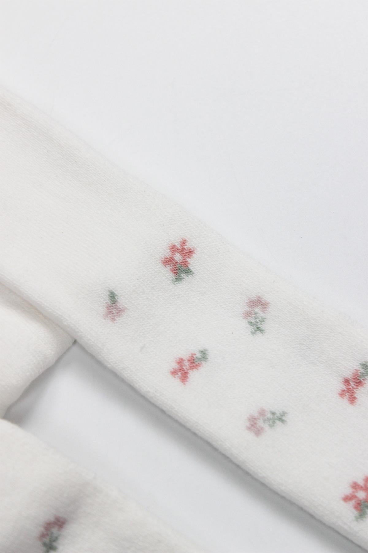 Külotlu ÇorapBistyleBistyle Organik Kız Bebek Çocuk Havlu Külotlu Kaymaz Blossom Ekru