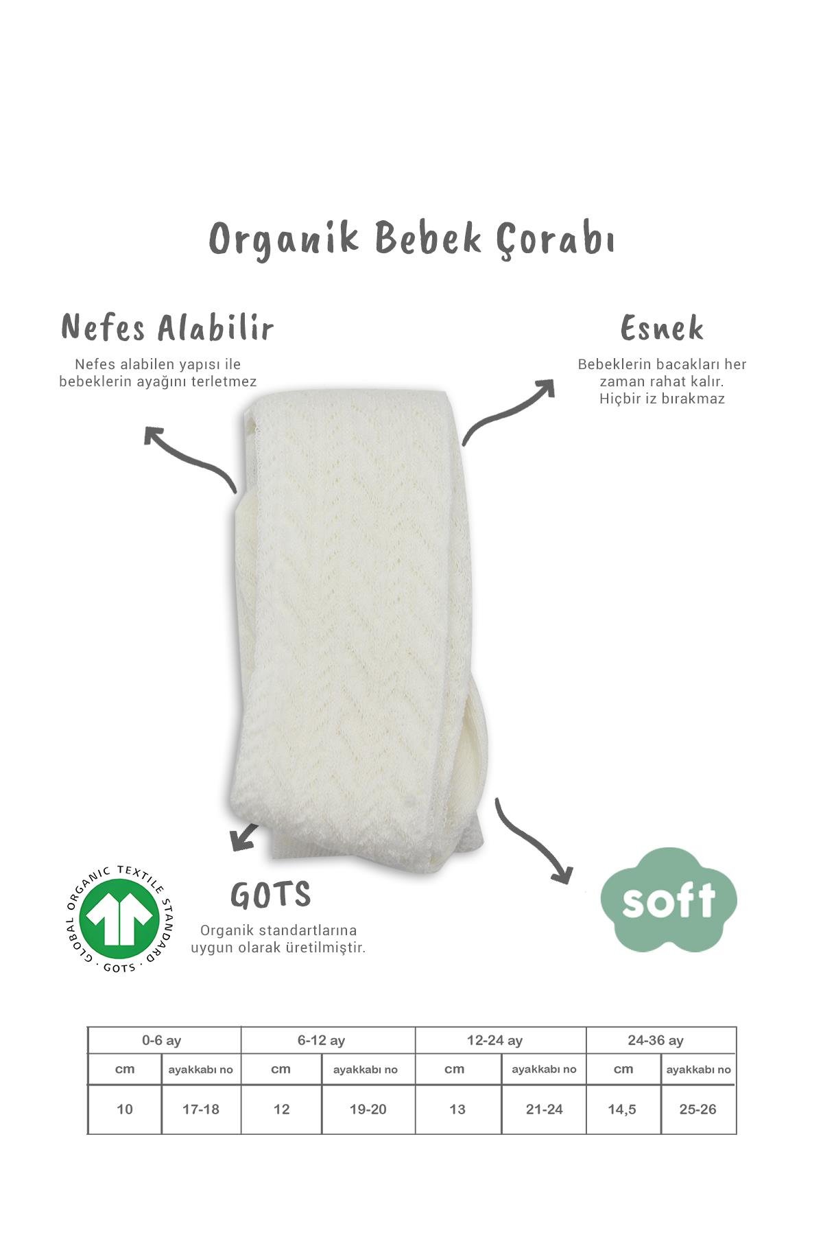 Külotlu ÇorapBistyleBistyle Organik Kız Bebek Çocuk Soft Zikzak Kabartma Desen Penye Külotlu Çorap