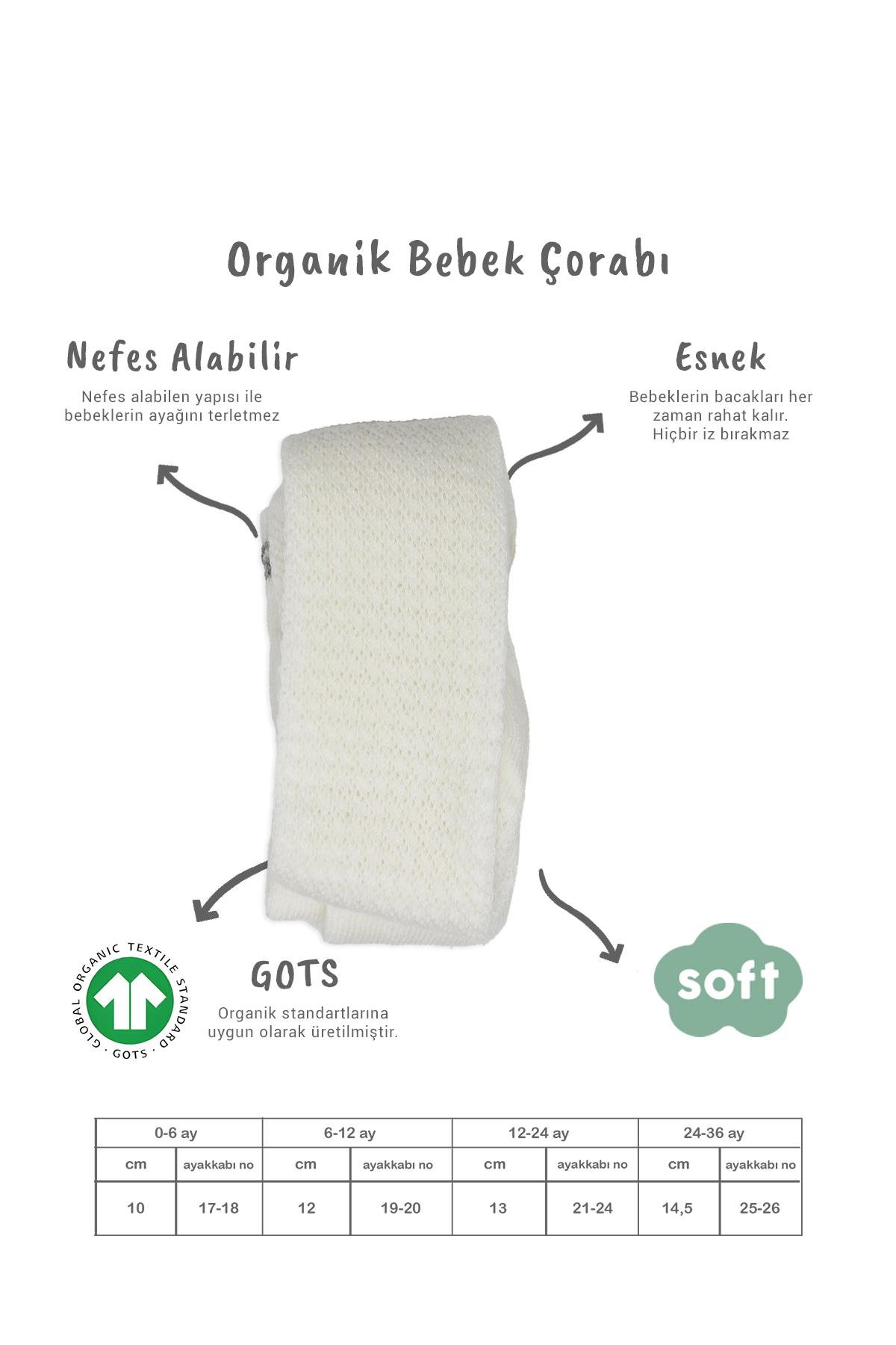 Külotlu ÇorapBistyleBistyle Organik Kız Bebek Çocuk Soft Pirinç Kabartma Desen Penye Külotlu Çorap