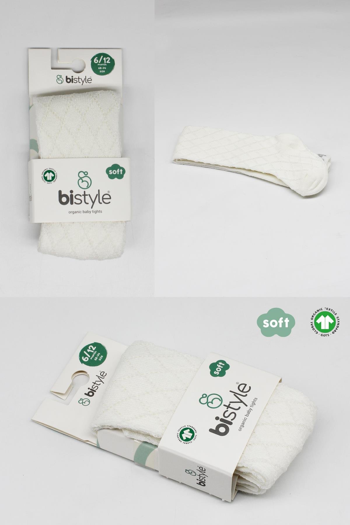 Külotlu ÇorapBistyleBistyle Organik Kız Bebek Çocuk Soft Ekose Kabartma Desen Penye Külotlu Çorap
