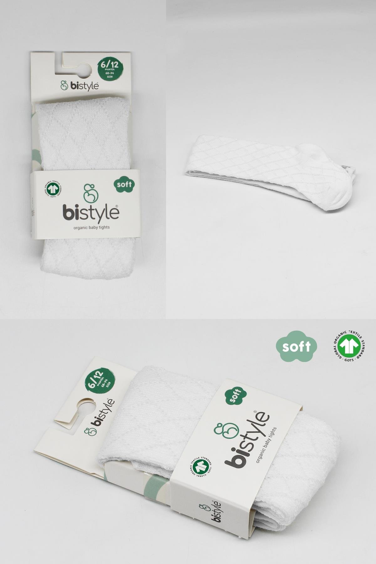 Külotlu ÇorapBistyleBistyle Organik Kız Bebek Çocuk Soft Ekose Kabartma Desen Penye Külotlu Çorap
