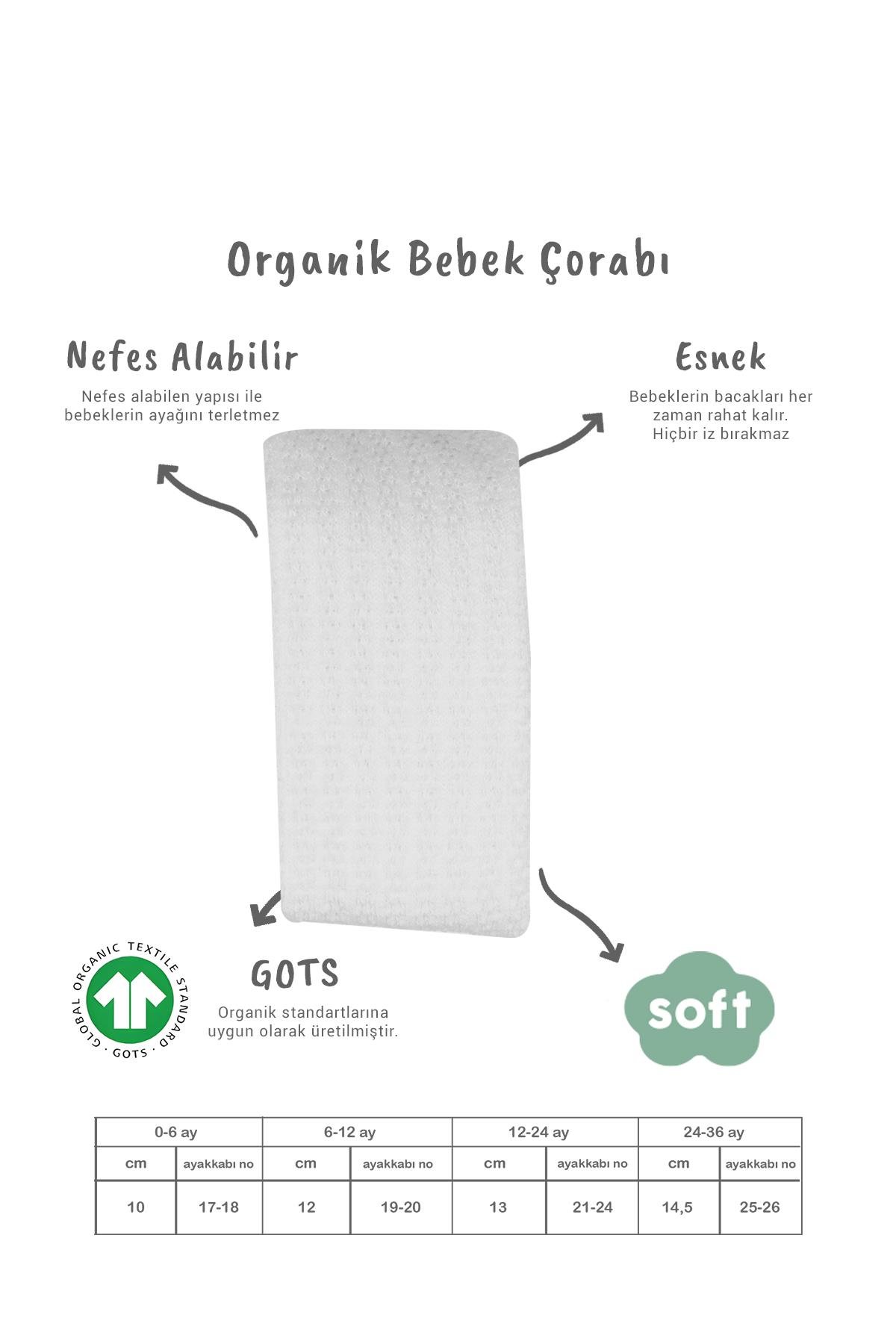 Külotlu ÇorapBistyleBistyle Organik Kız Bebek Çocuk Soft Zincir Kabartma Desen Penye Külotlu Çorap