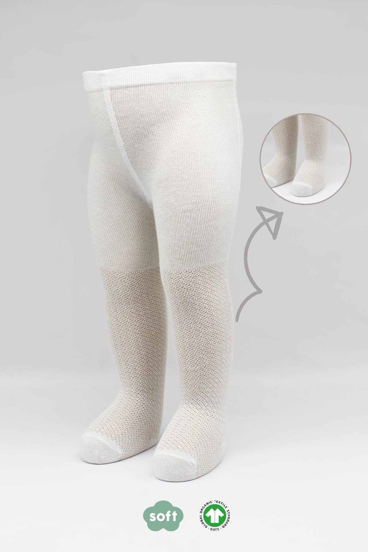 Külotlu ÇorapBistyleBistyle Organik Kız Bebek Çocuk Soft Pirinç Kabartma Desen Penye Külotlu Çorap