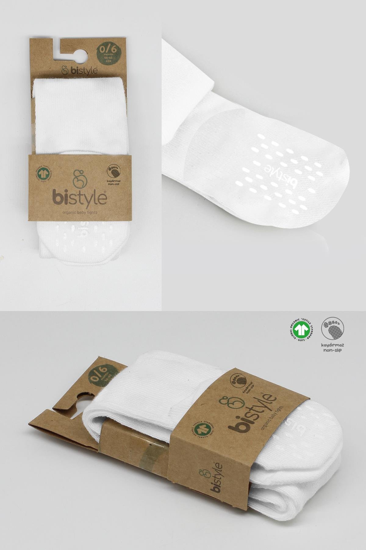 Külotlu ÇorapBistyleBistyle Organik Kız Erkek Bebek Çocuk Penye Külotlu Çorap Kaymaz Basic