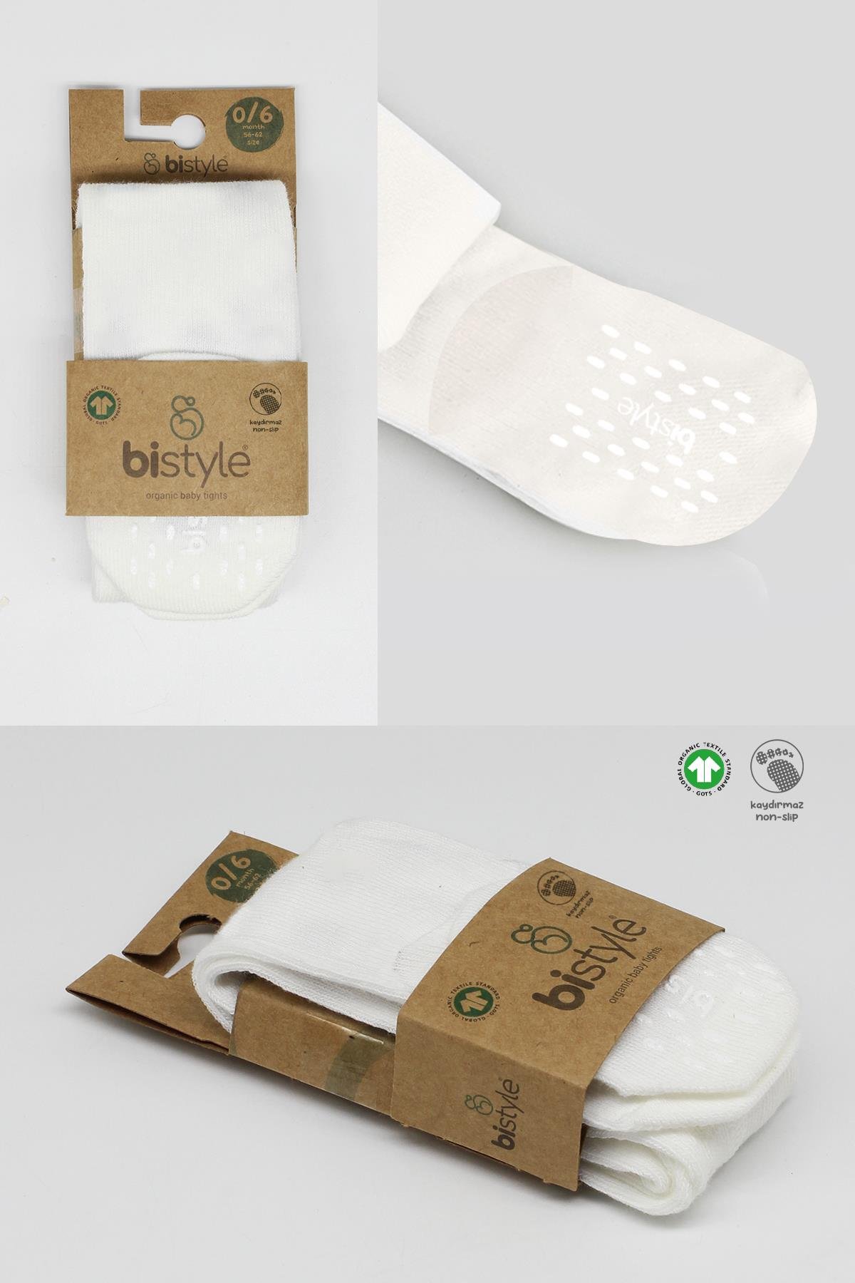 Külotlu ÇorapBistyleBistyle Organik Kız Erkek Bebek Çocuk Penye Külotlu Çorap Kaymaz Basic