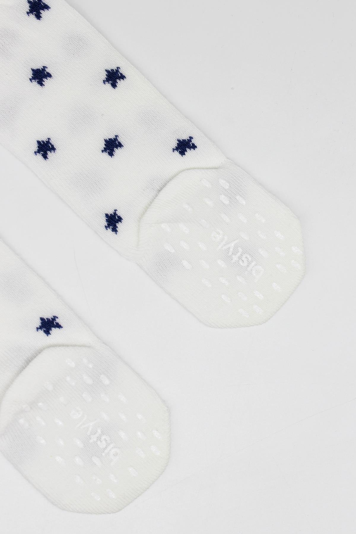 Külotlu ÇorapBistyleBistyle Organik Kız Erkek Bebek Çocuk Penye Külotlu Çorap Kaymaz Stars