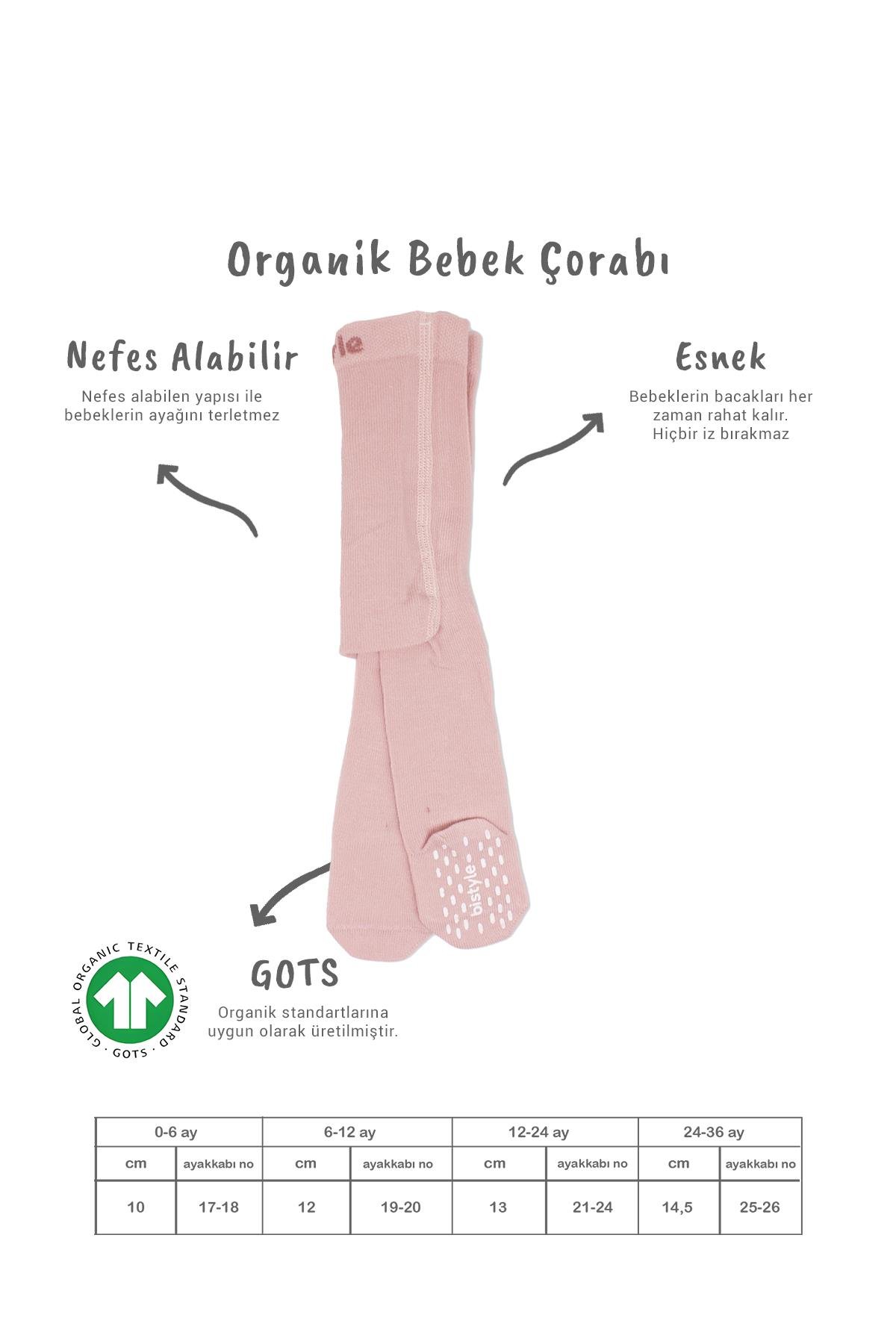 Külotlu ÇorapBistyleBistyle Organik Kız Erkek Bebek Çocuk Penye Külotlu Çorap Kaymaz Basic