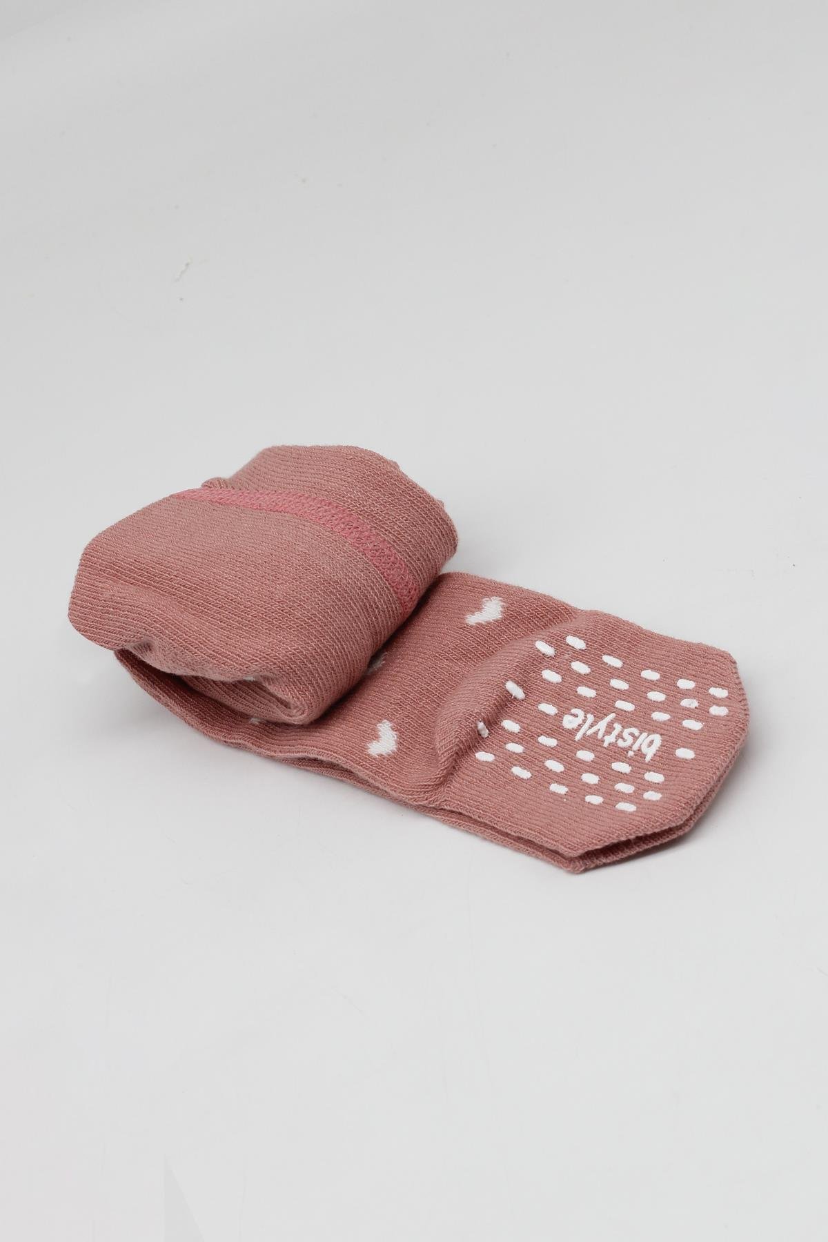 Külotlu ÇorapBistyleBistyle Organik Kız Erkek Bebek Çocuk Penye Külotlu Çorap Kaymaz Love