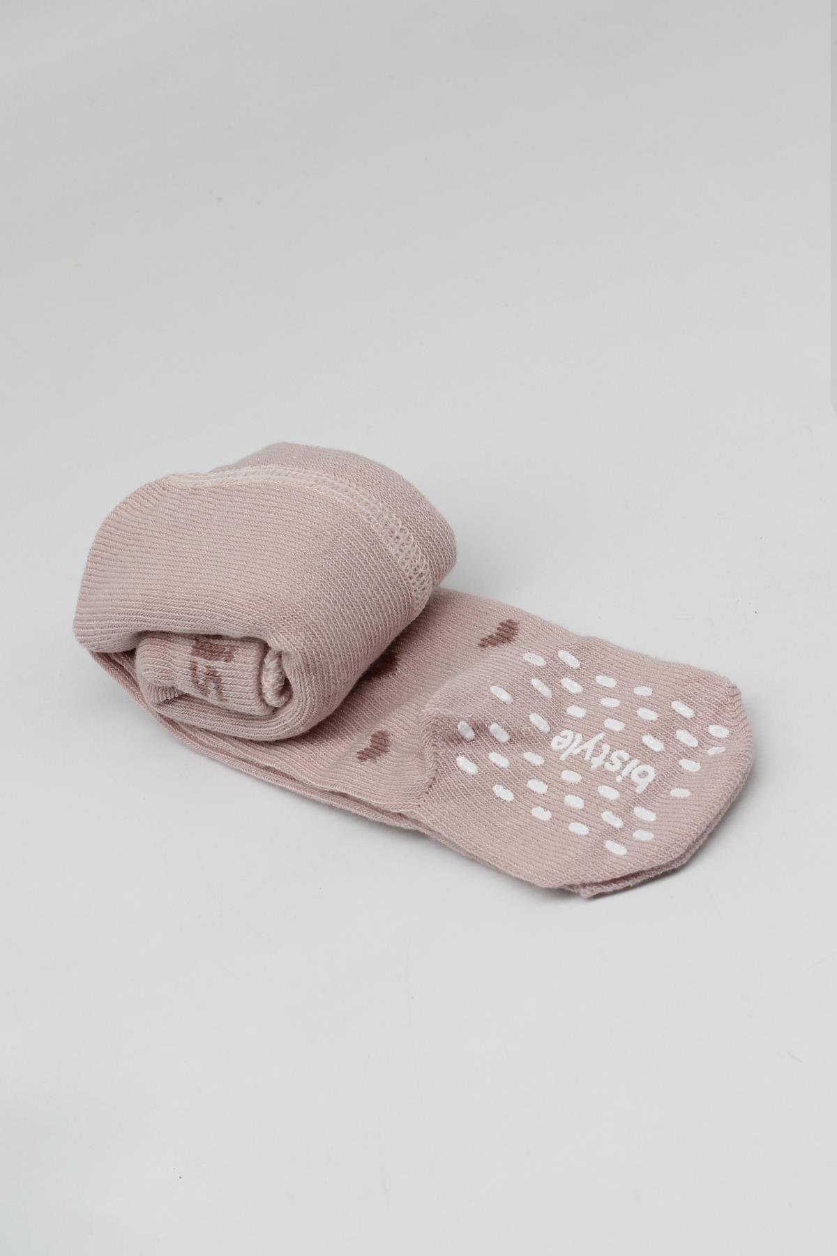 Külotlu ÇorapBistyleBistyle Organik Kız Erkek Bebek Çocuk Penye Külotlu Çorap Kaymaz Love
