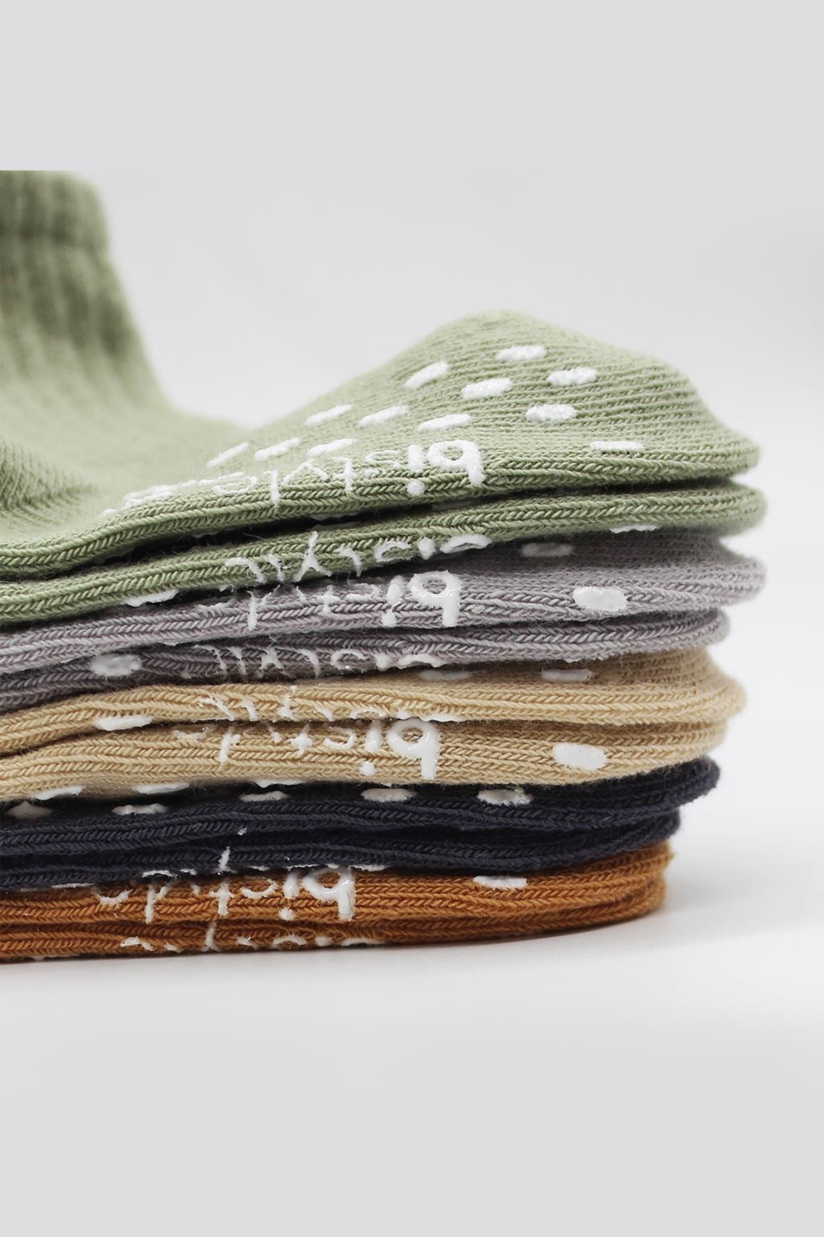 Soket ÇorapBistyleBistyle Organik Kız Erkek Bebek Çocuk 5li Çemberli Kaymaz Penye Soket Kutulu