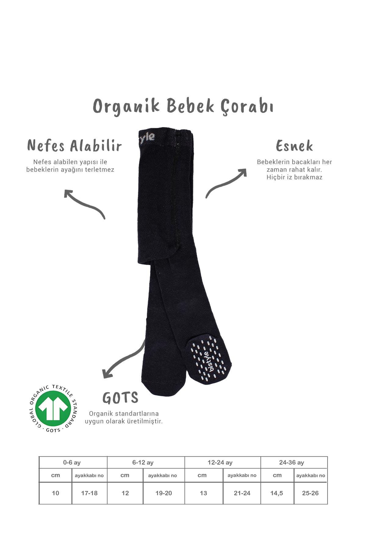 Külotlu ÇorapBistyleBistyle Organik Kız Erkek Bebek Çocuk Penye Külotlu Çorap Kaymaz Basic