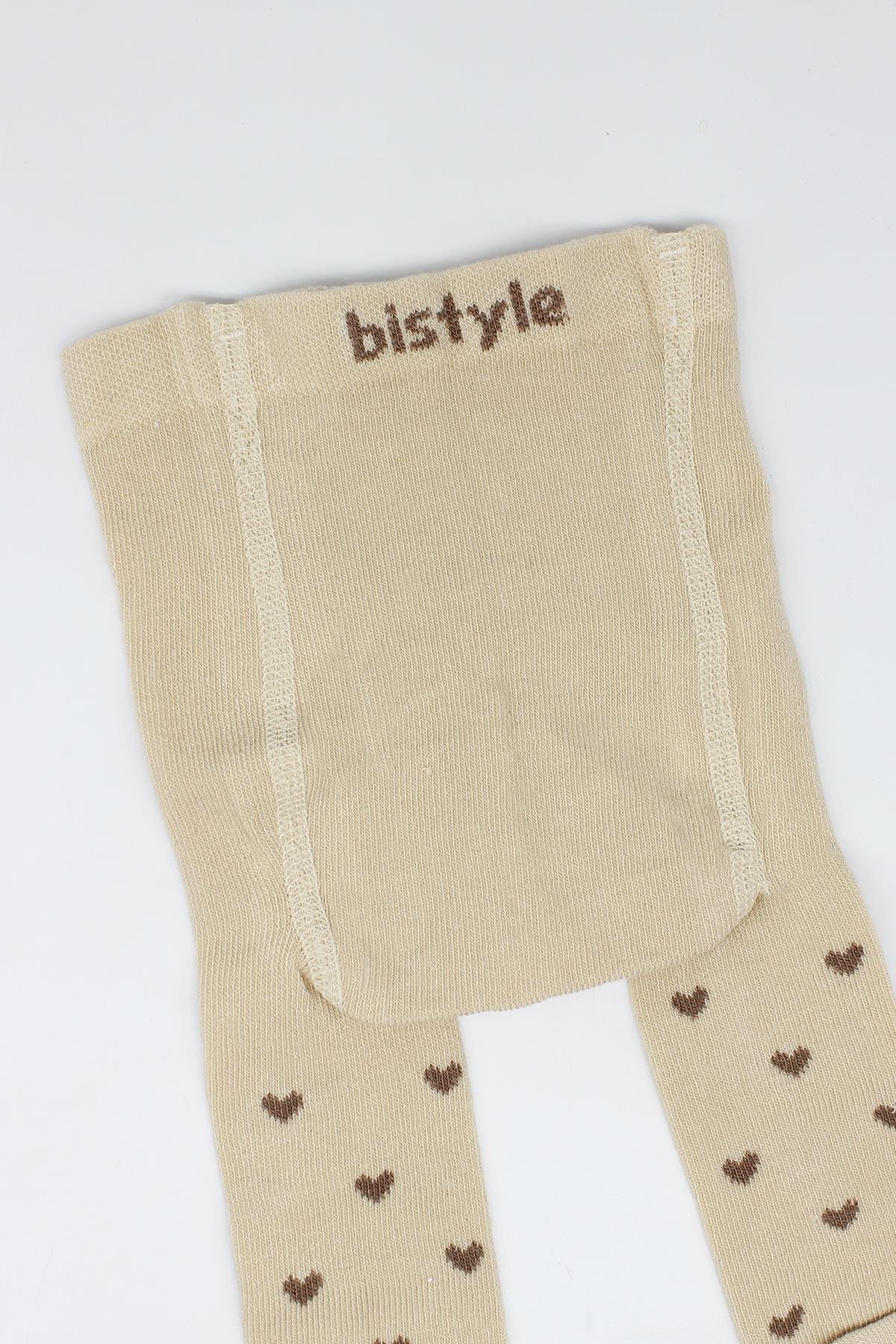 Külotlu ÇorapBistyleBistyle Organik Kız Erkek Bebek Çocuk Penye Külotlu Çorap Kaymaz Love