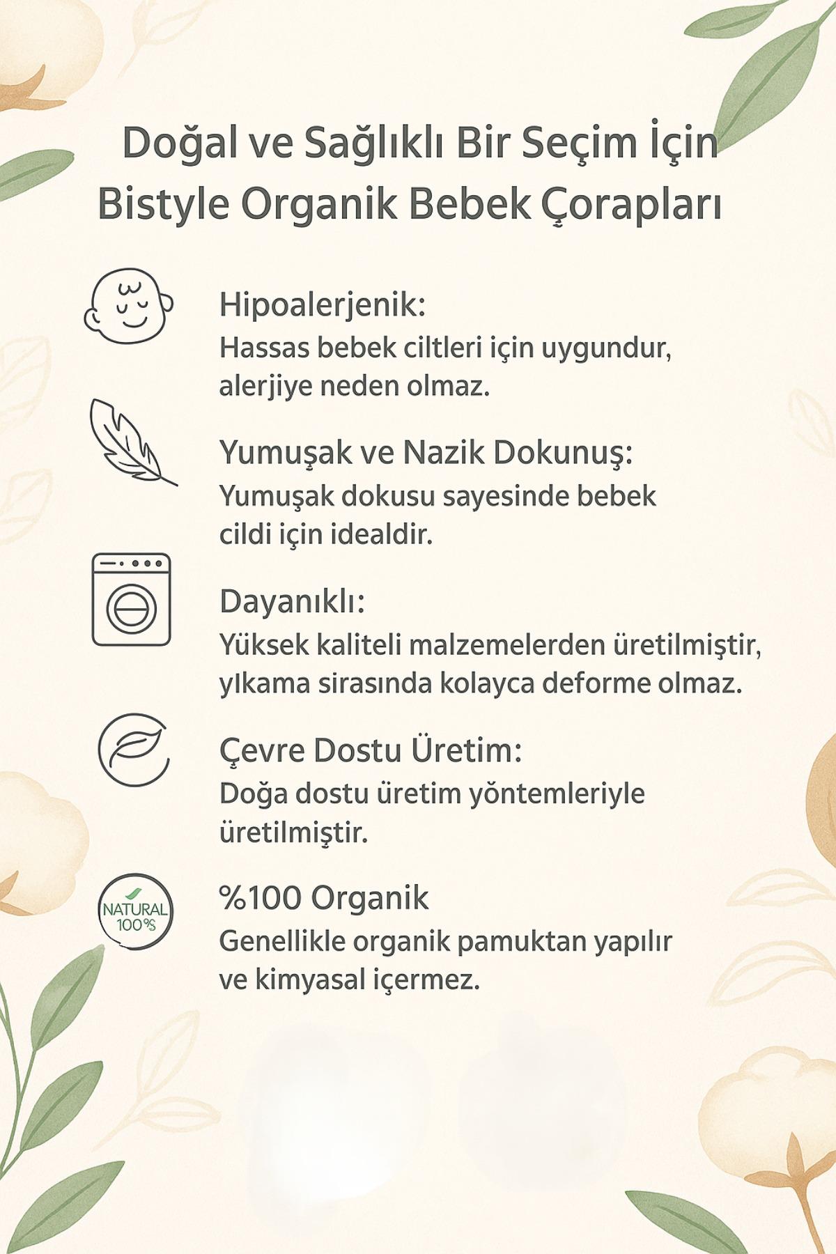 Külotlu ÇorapBistyleBistyle Organik Pamuk Bebek Külotlu Çorap / Düz Penye Külotlu Çorap / Yenidoğan Kız Erkek Çocuk Külotlu Çorap (Hardal)