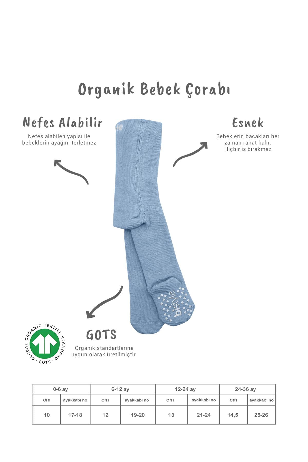 Külotlu ÇorapBisyleBistil Bistyle Organik Basic Kaymaz Havlu Bebek Külotlu Çorap