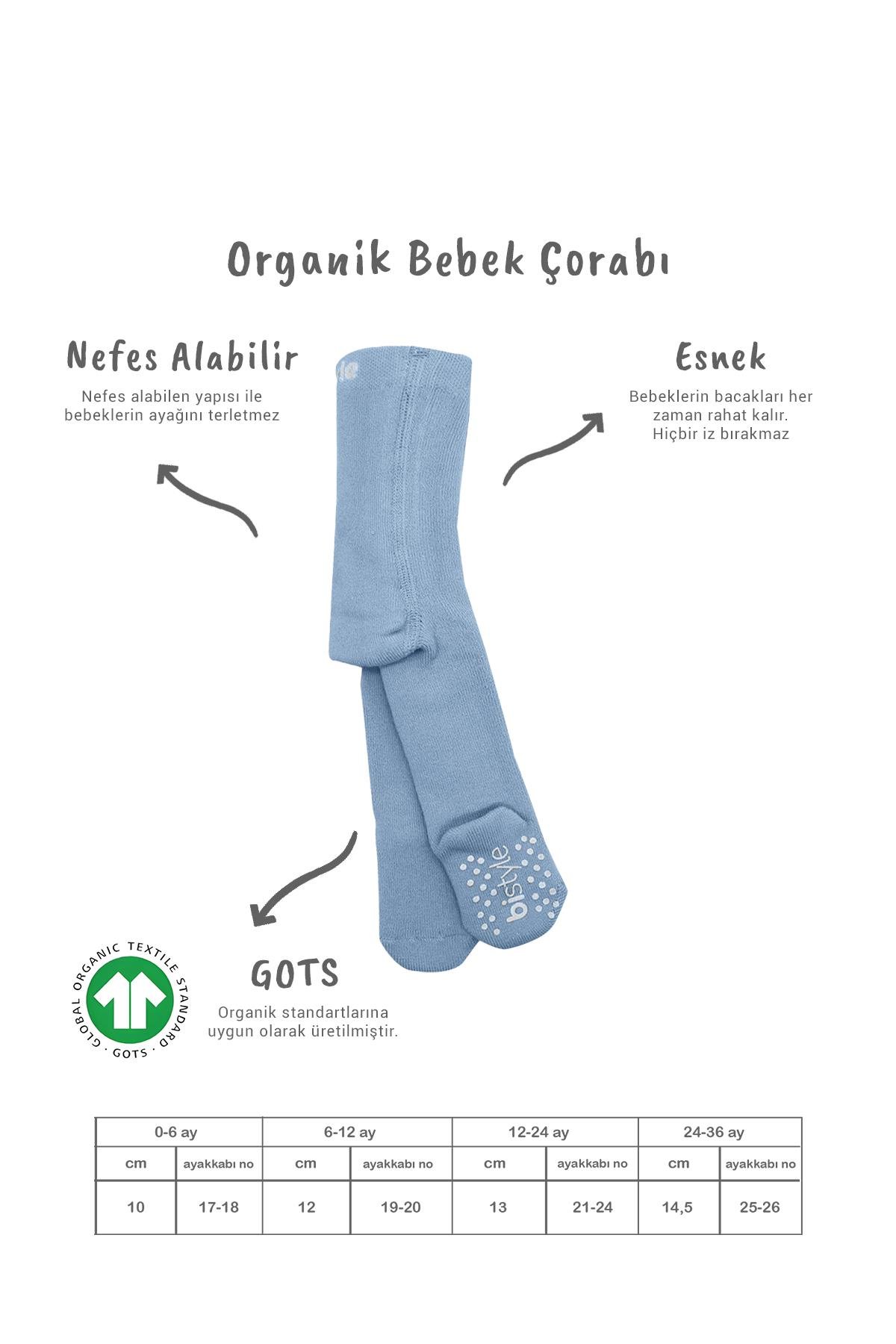 Külotlu ÇorapBisyleBistil Bistyle Organik Basic Kaymaz Havlu Bebek Külotlu Çorap