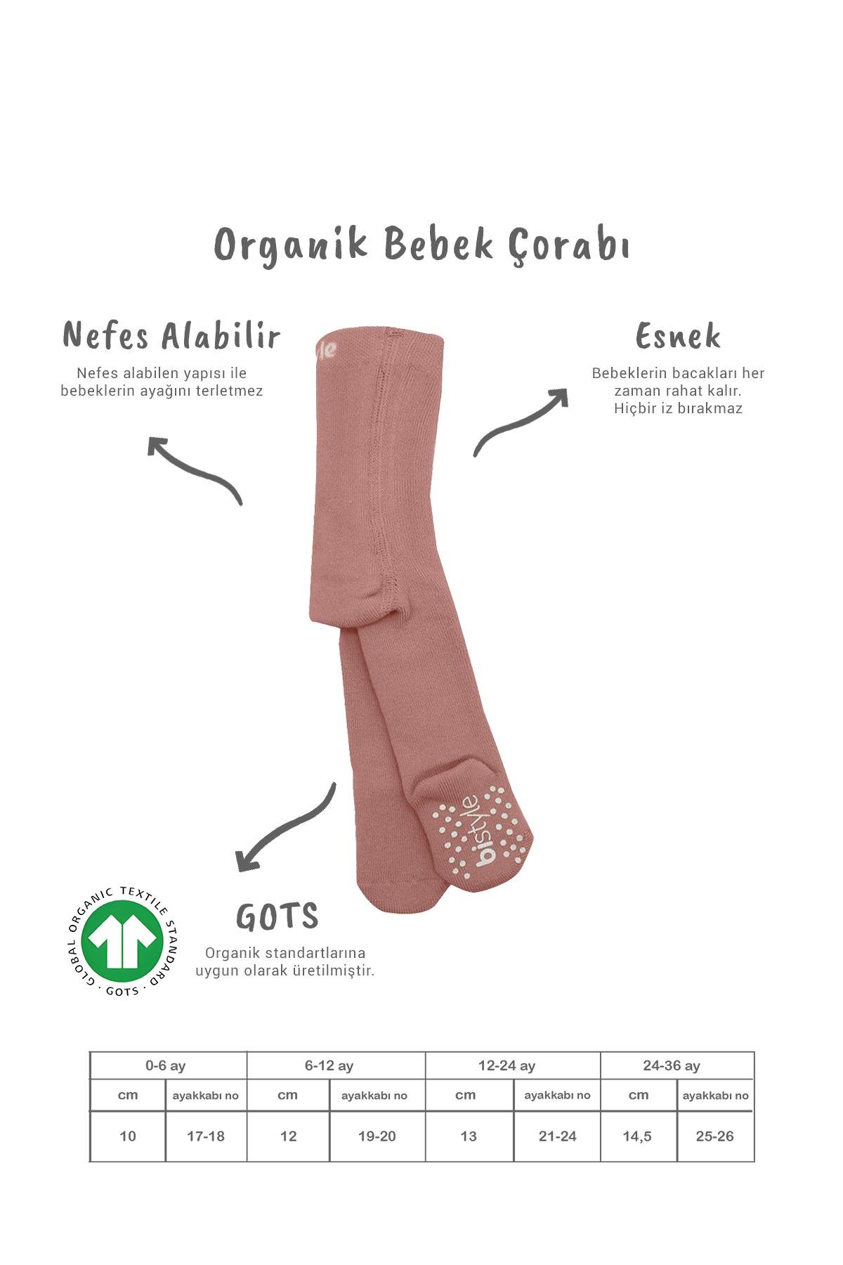 Külotlu ÇorapBisyleBistil Bistyle Organik Basic Kaymaz Havlu Bebek Külotlu Çorap