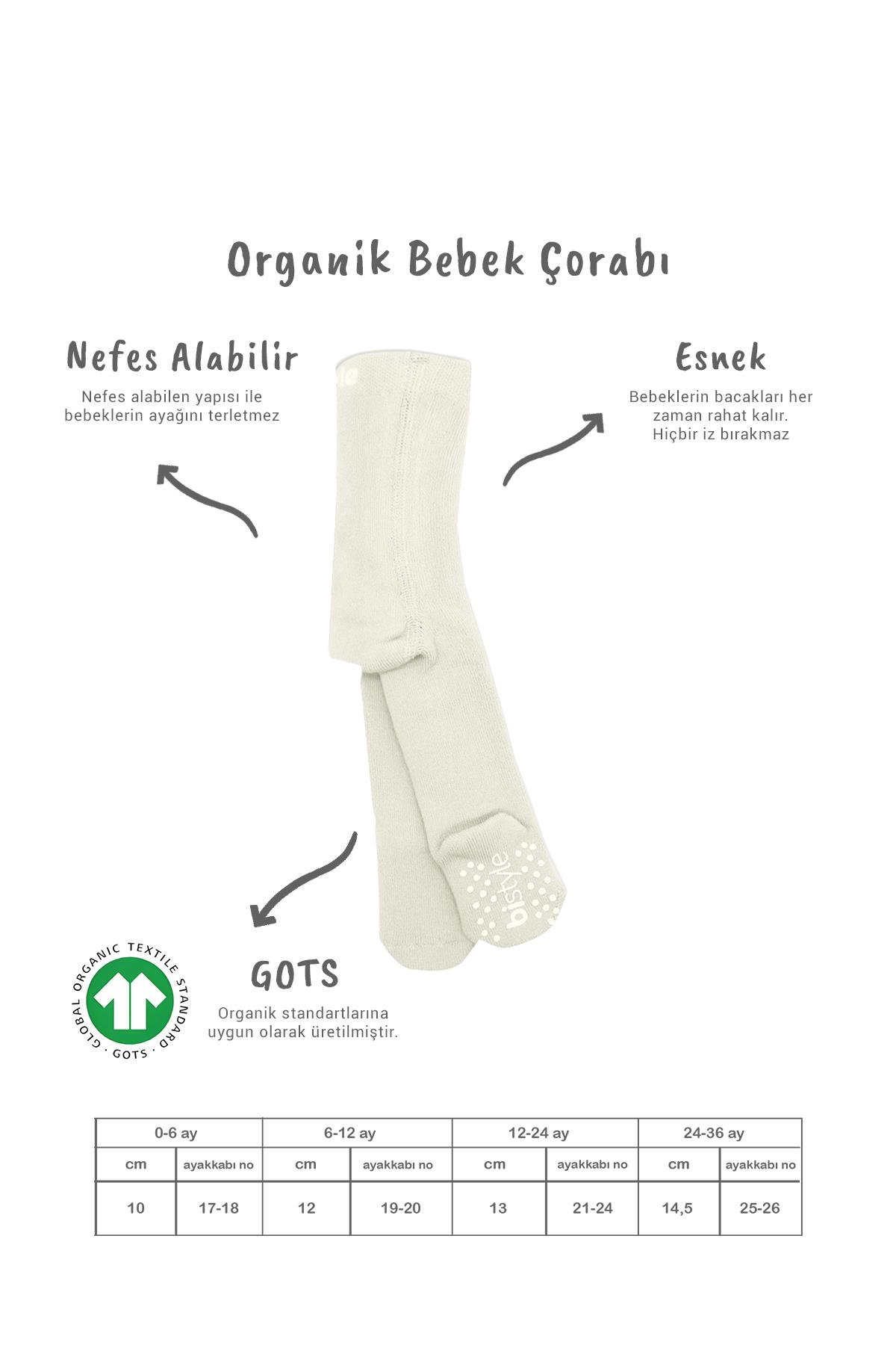 Külotlu ÇorapBisyleBistil Bistyle Organik Basic Kaymaz Havlu Bebek Külotlu Çorap