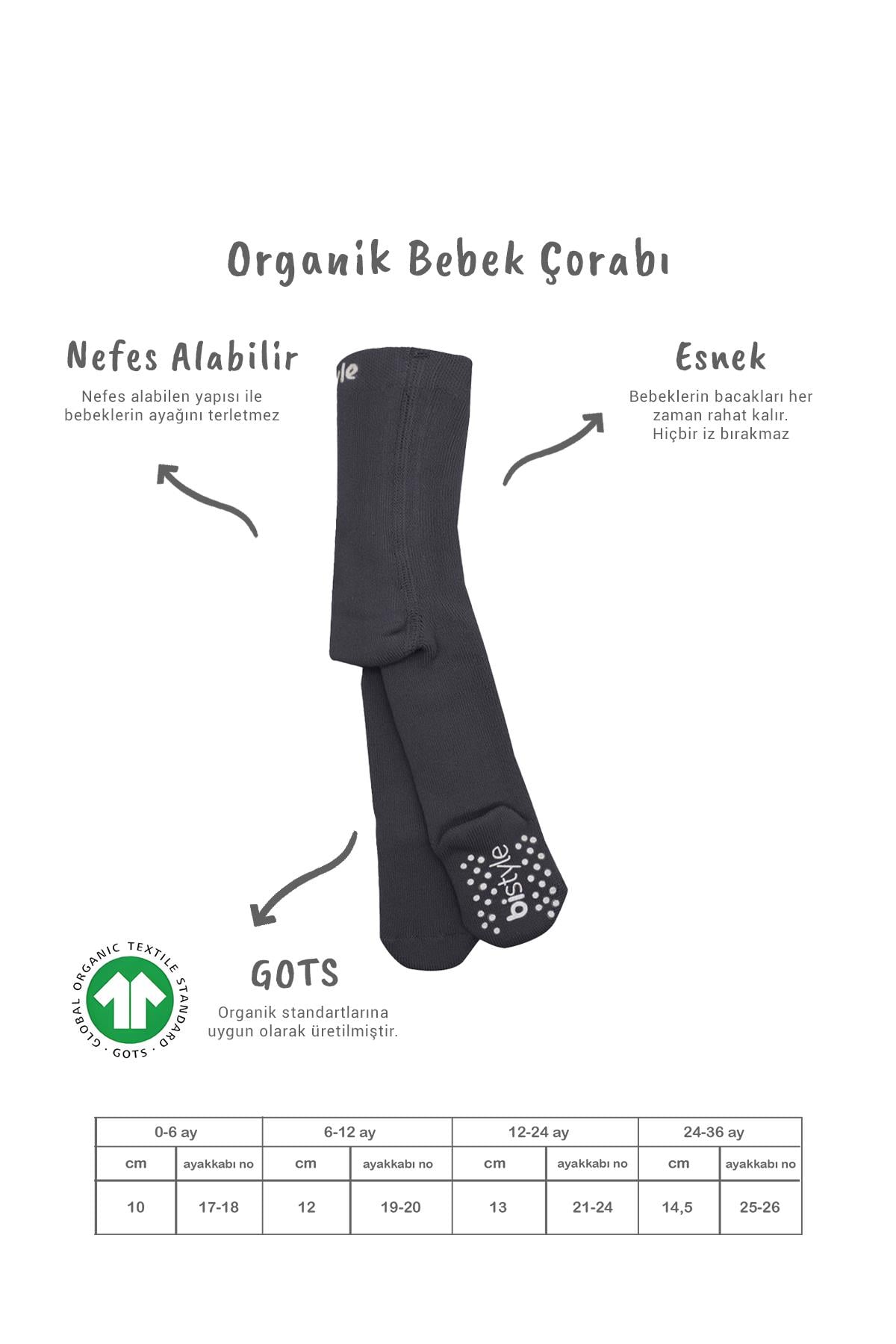 Külotlu ÇorapBisyleBistil Bistyle Organik Basic Kaymaz Havlu Bebek Külotlu Çorap