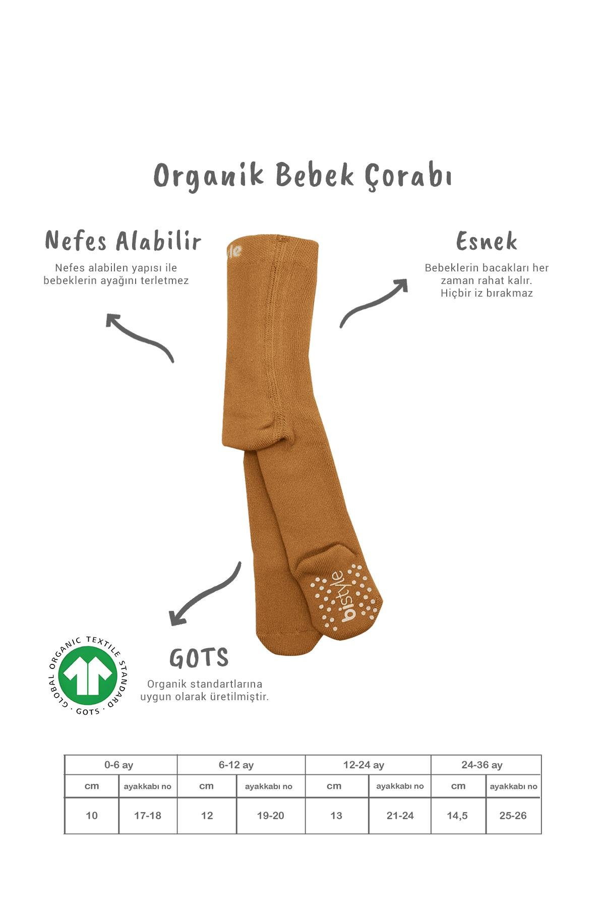 Külotlu ÇorapBisyleBistil Bistyle Organik Basic Kaymaz Havlu Bebek Külotlu Çorap