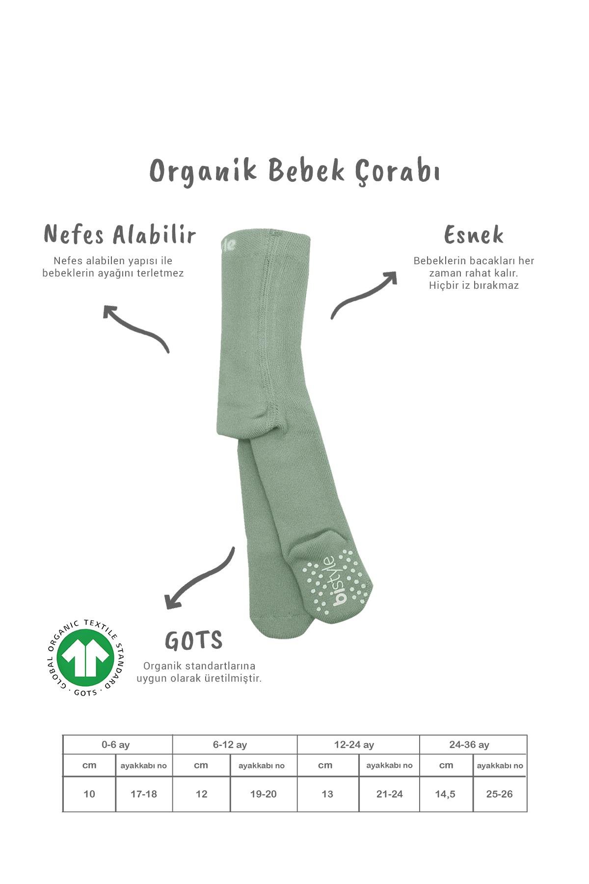 Külotlu ÇorapBisyleBistil Bistyle Organik Basic Kaymaz Havlu Bebek Külotlu Çorap