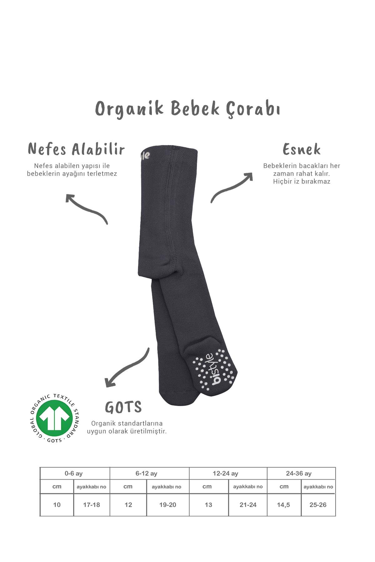Külotlu ÇorapBisyleBistil Bistyle Organik Basic Kaymaz Havlu Bebek Külotlu Çorap