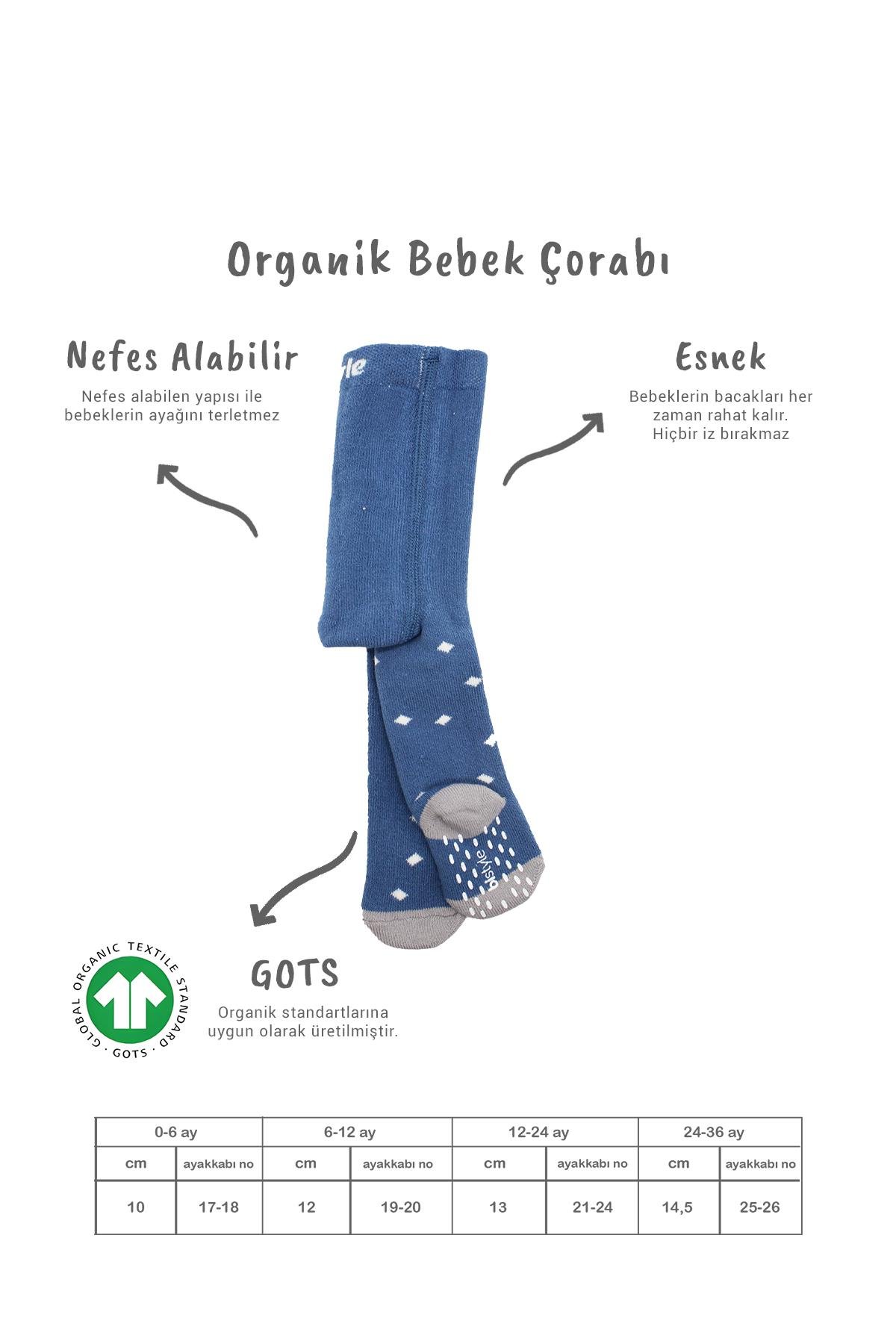 Külotlu ÇorapBisyleBistil Bistyle Organik Puanlı Kaymaz Havlu Bebek Külotlu Çorap