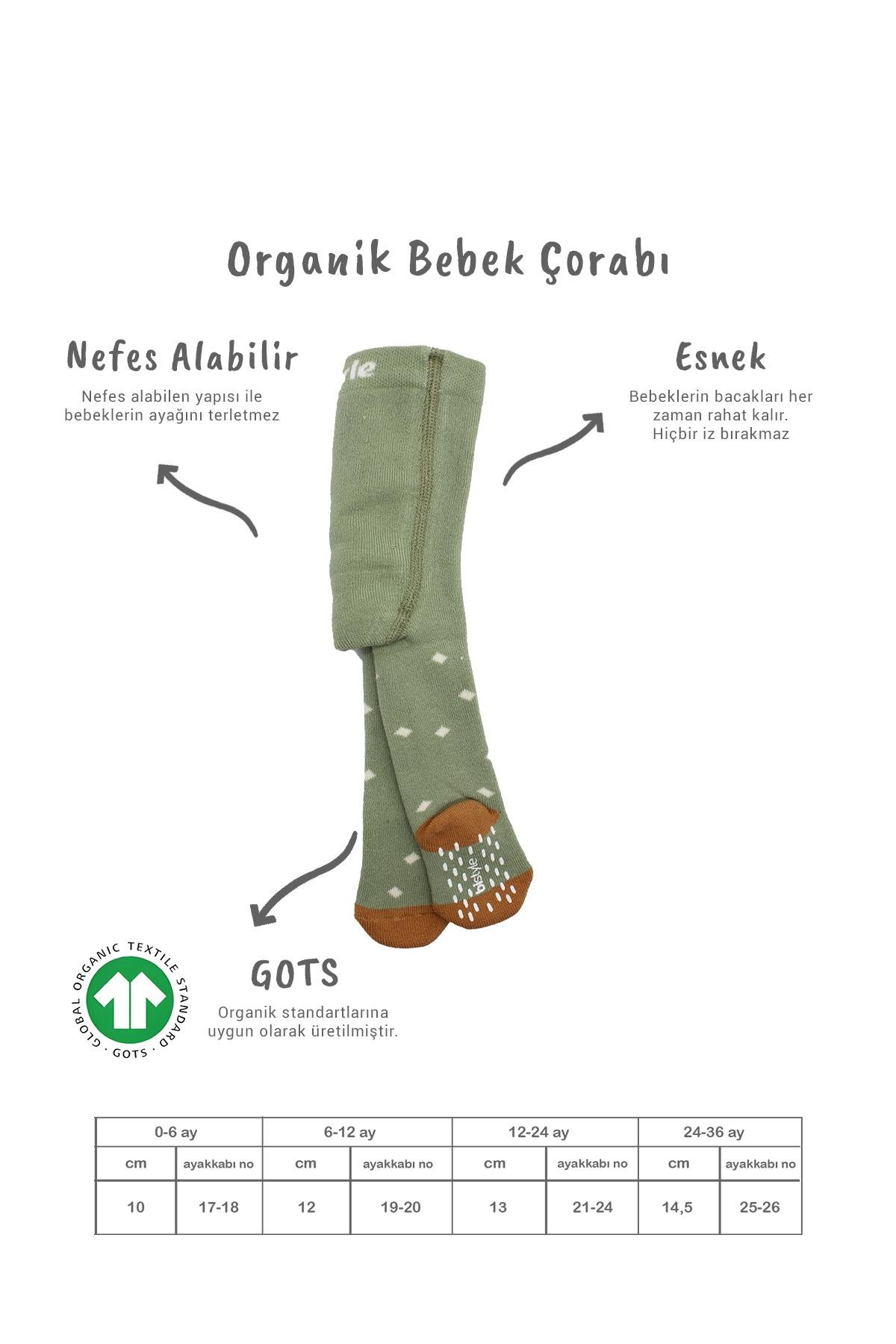 Külotlu ÇorapBisyleBistil Bistyle Organik Puanlı Kaymaz Havlu Bebek Külotlu Çorap