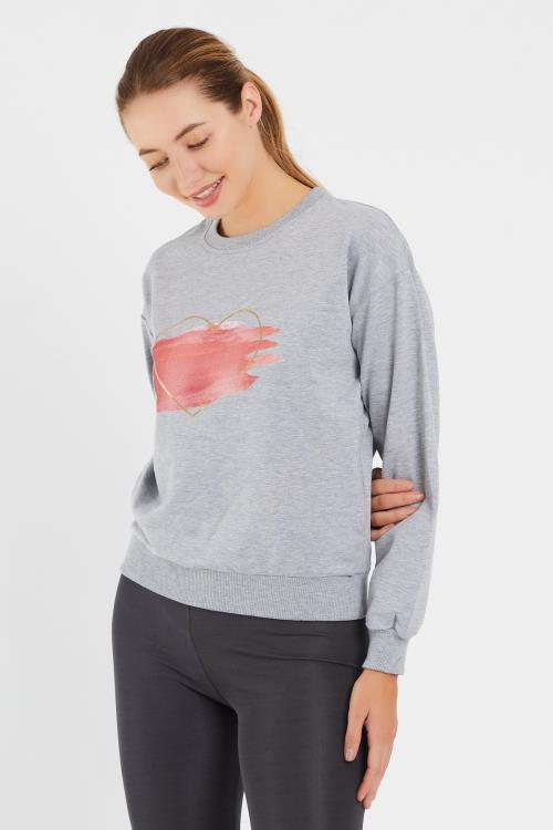 Baskılı Bisillet Yaka Sweat 9095