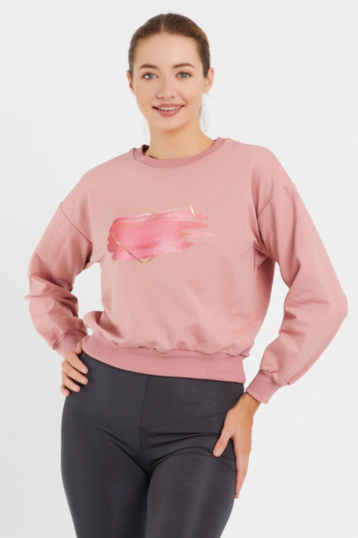 Baskılı Bisillet Yaka Sweat 9095