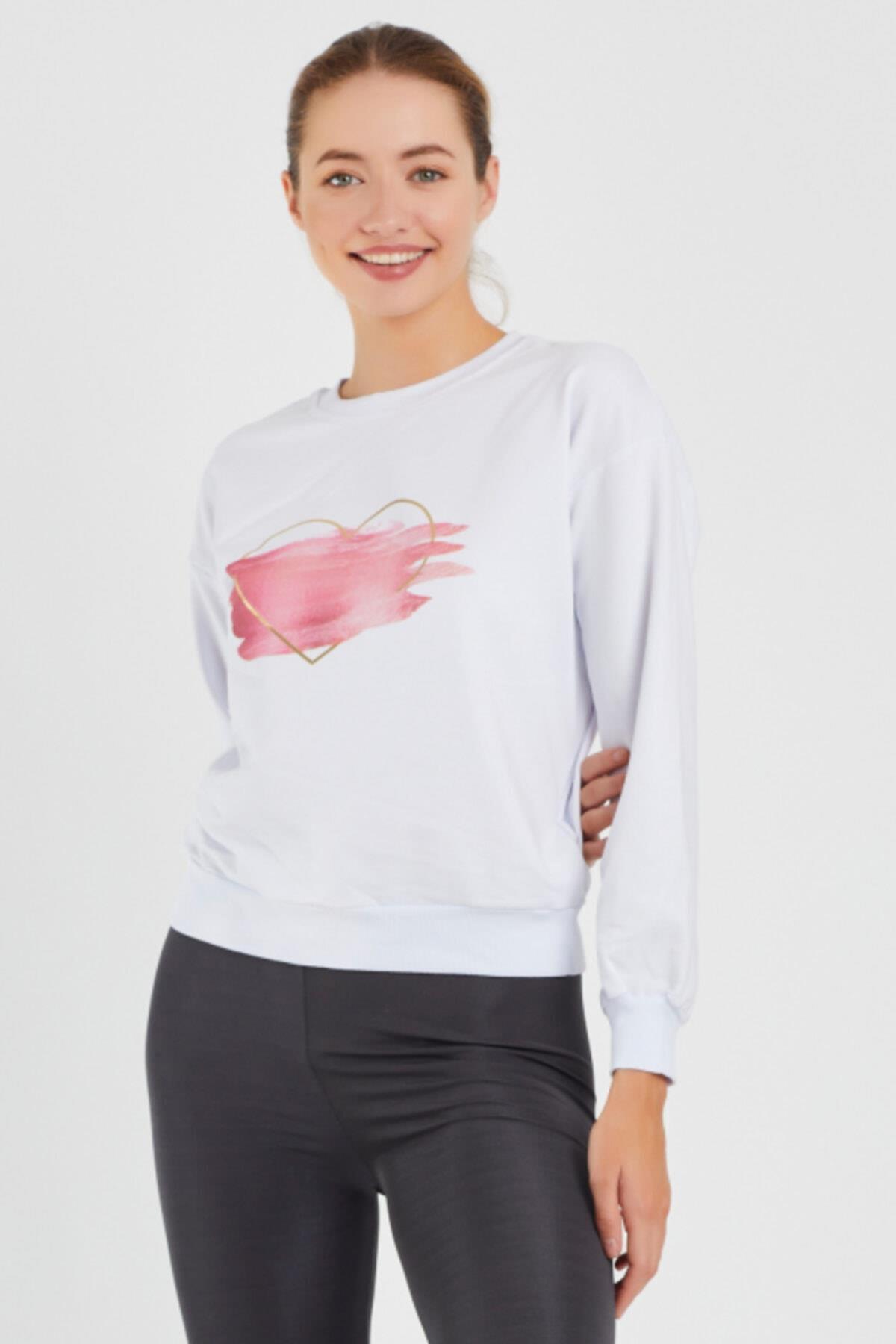 Baskılı Bisillet Yaka Sweat 9095