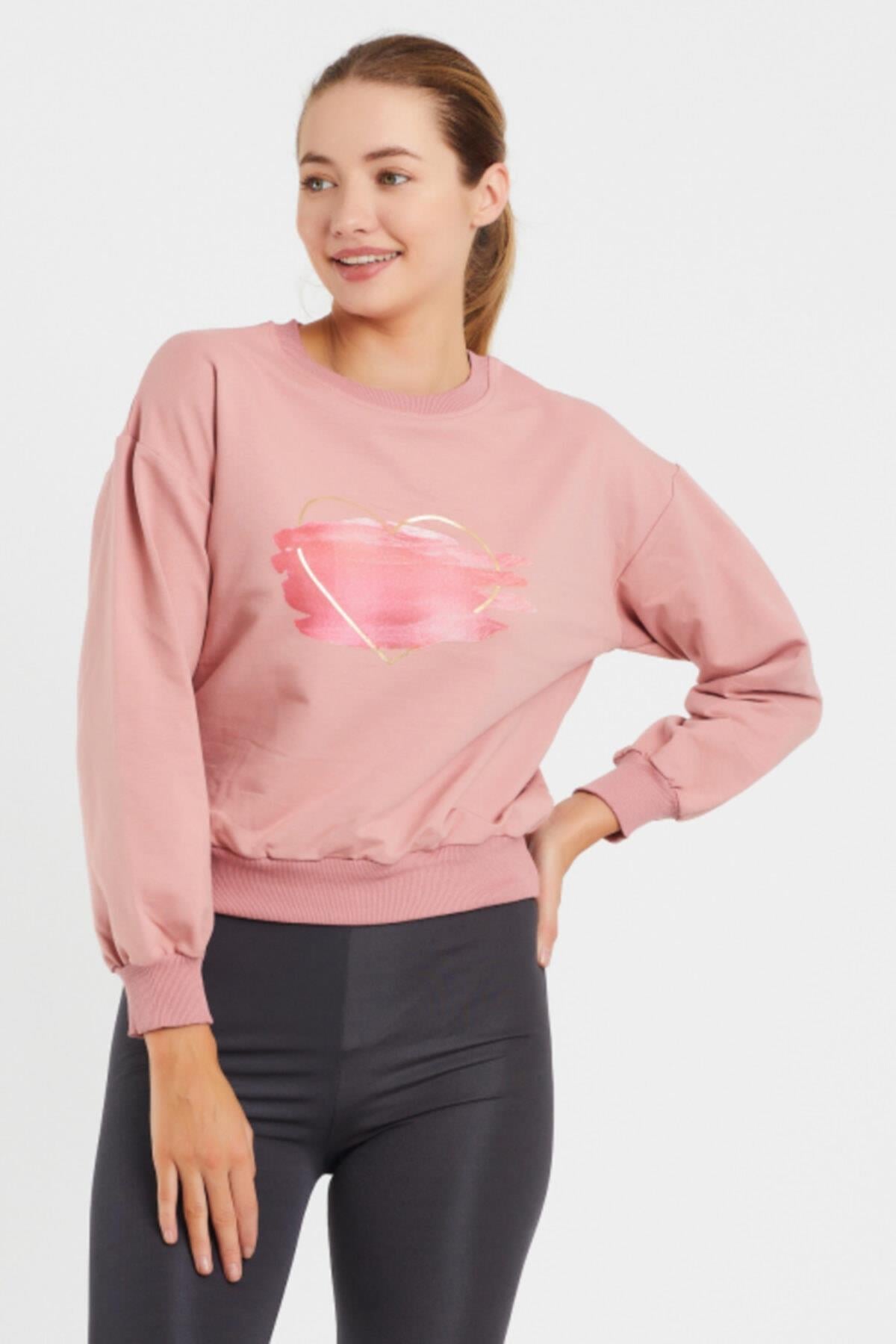 Baskılı Bisillet Yaka Sweat 9095