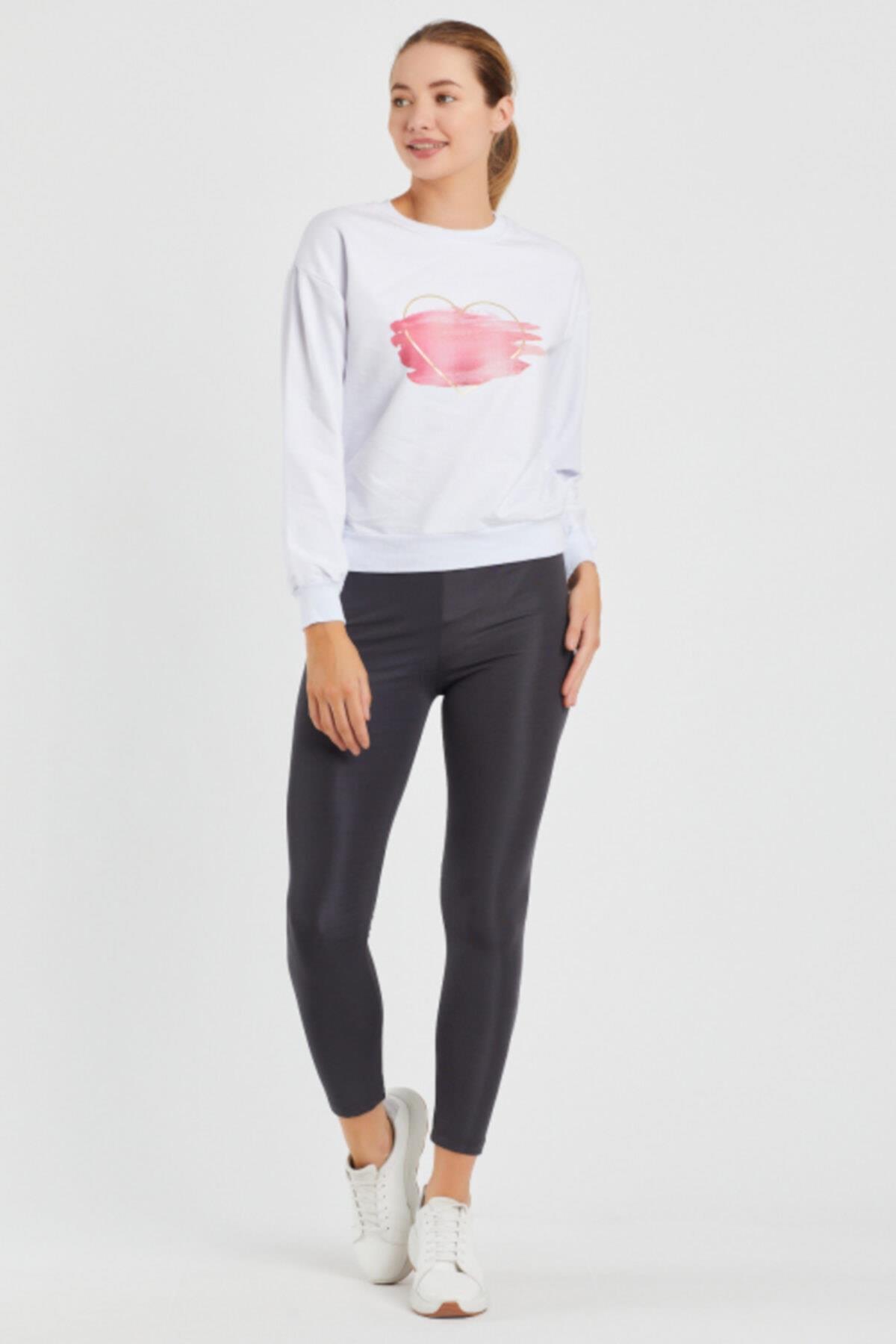 Baskılı Bisillet Yaka Sweat 9095