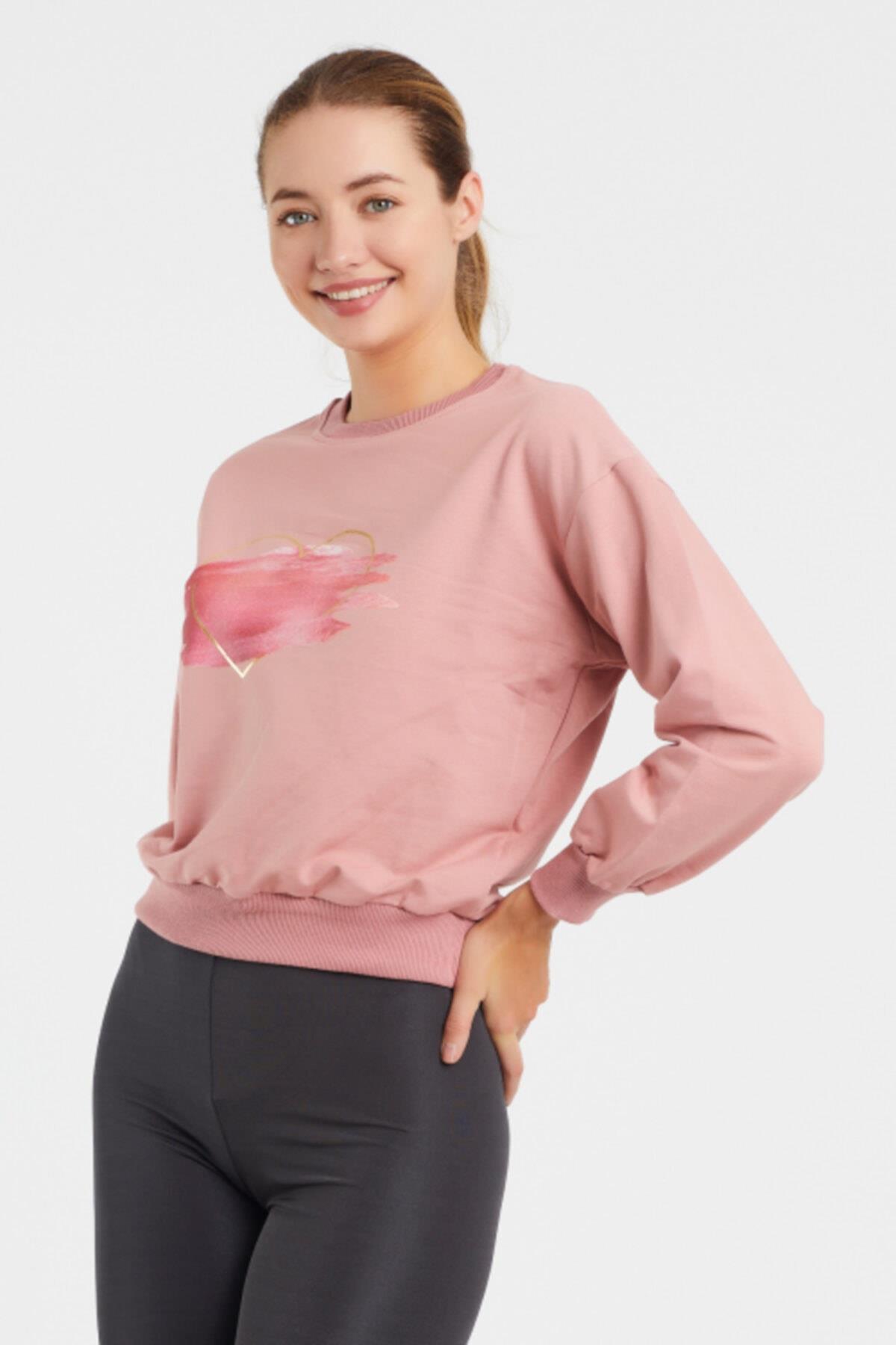 Baskılı Bisillet Yaka Sweat 9095