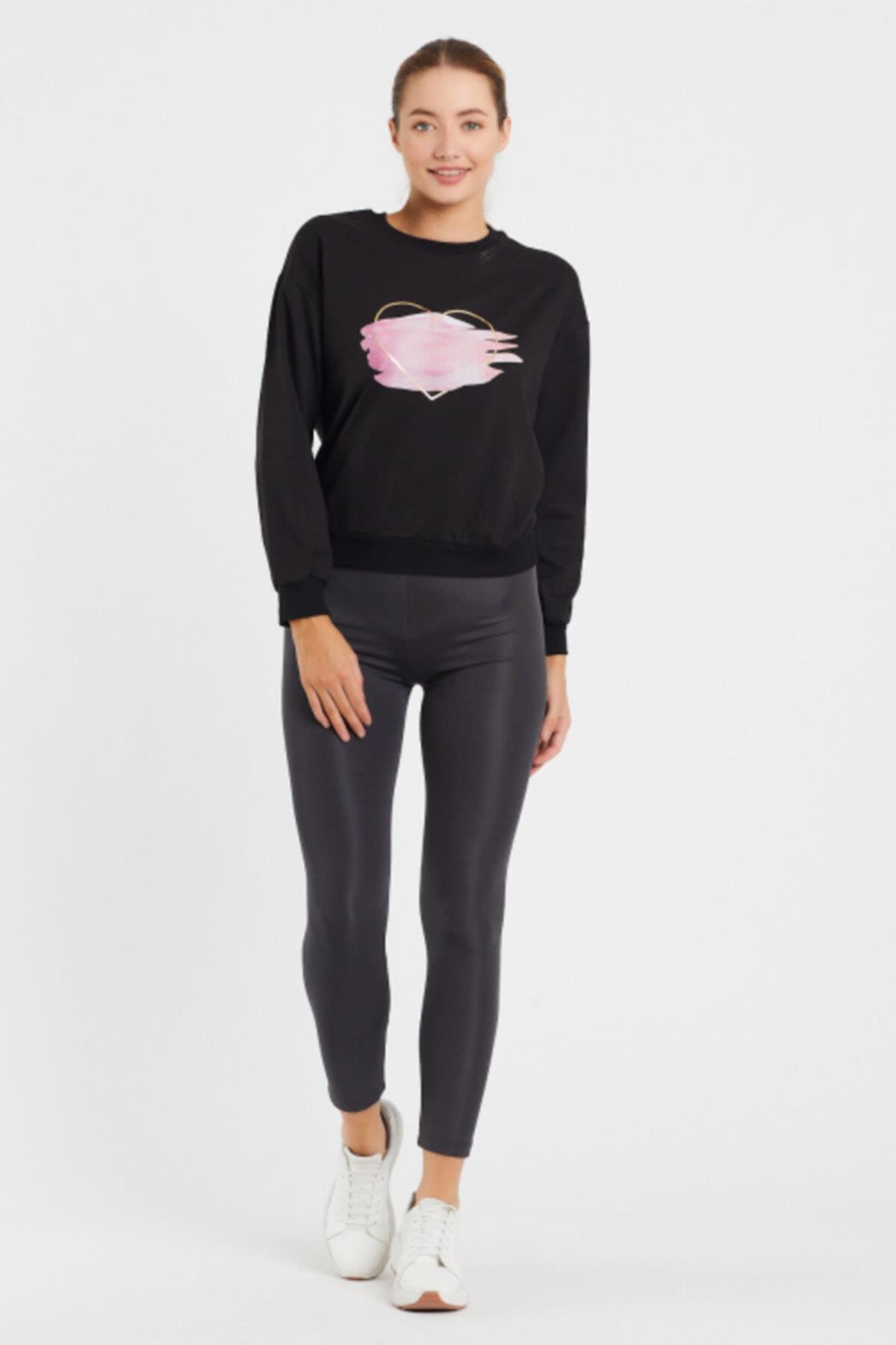 Baskılı Bisillet Yaka Sweat 9095