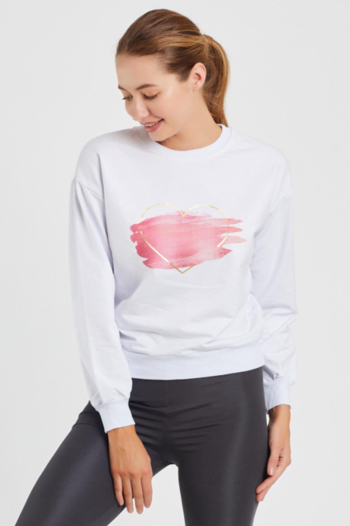 Baskılı Bisillet Yaka Sweat 9095