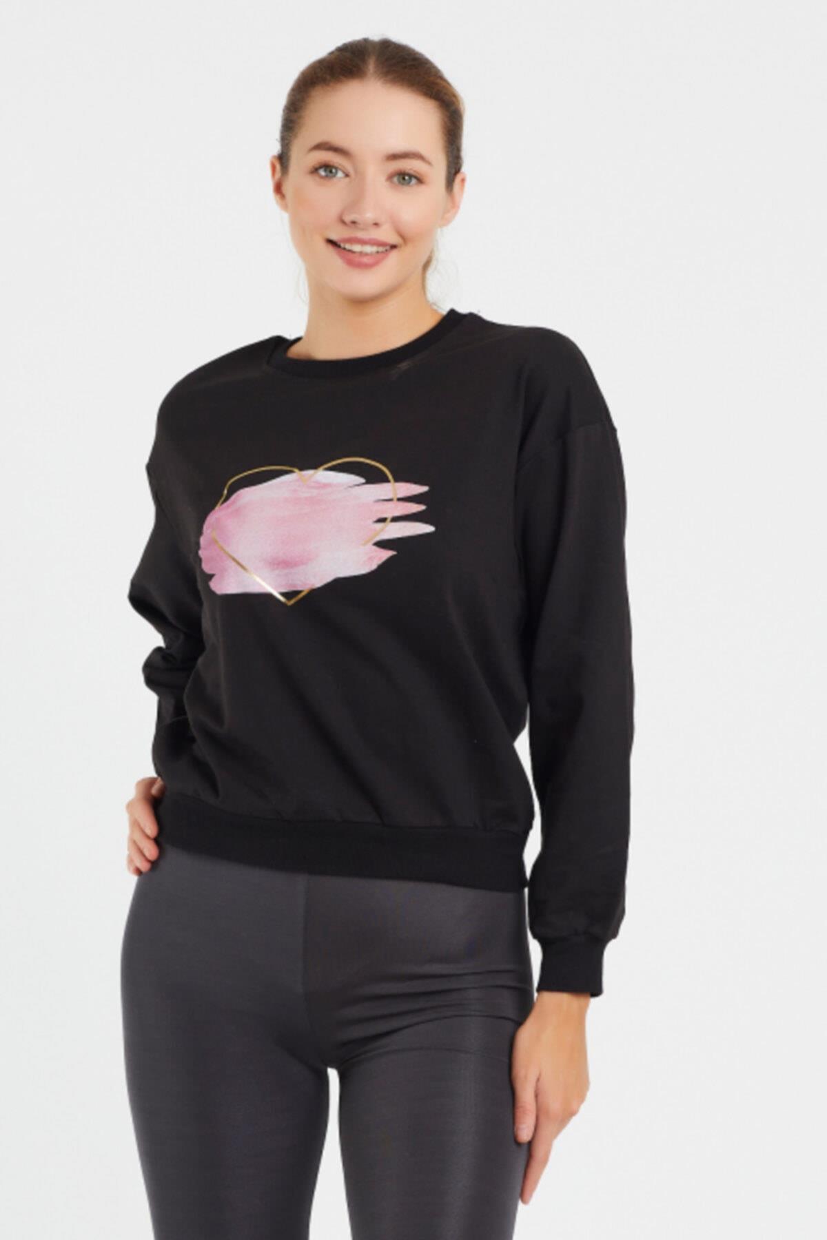Baskılı Bisillet Yaka Sweat 9095