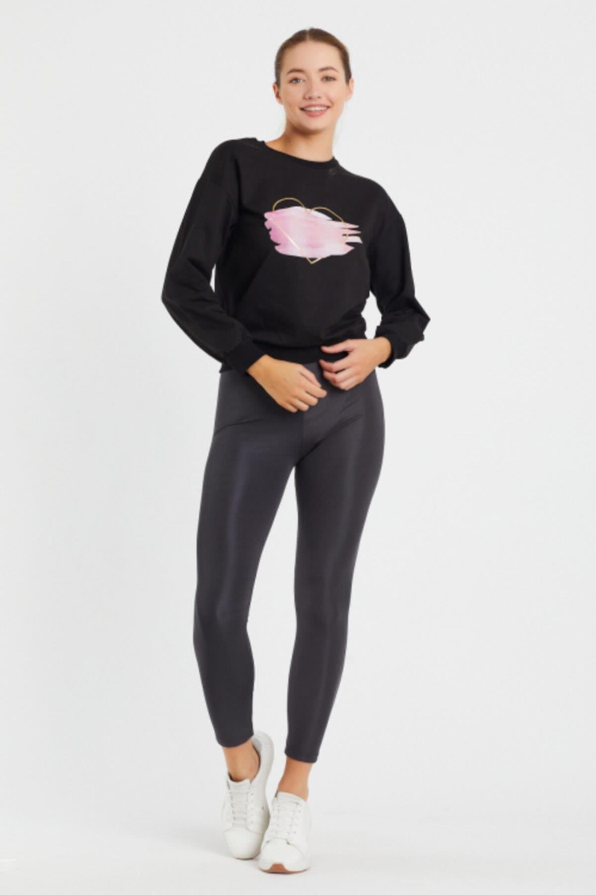 Baskılı Bisillet Yaka Sweat 9095