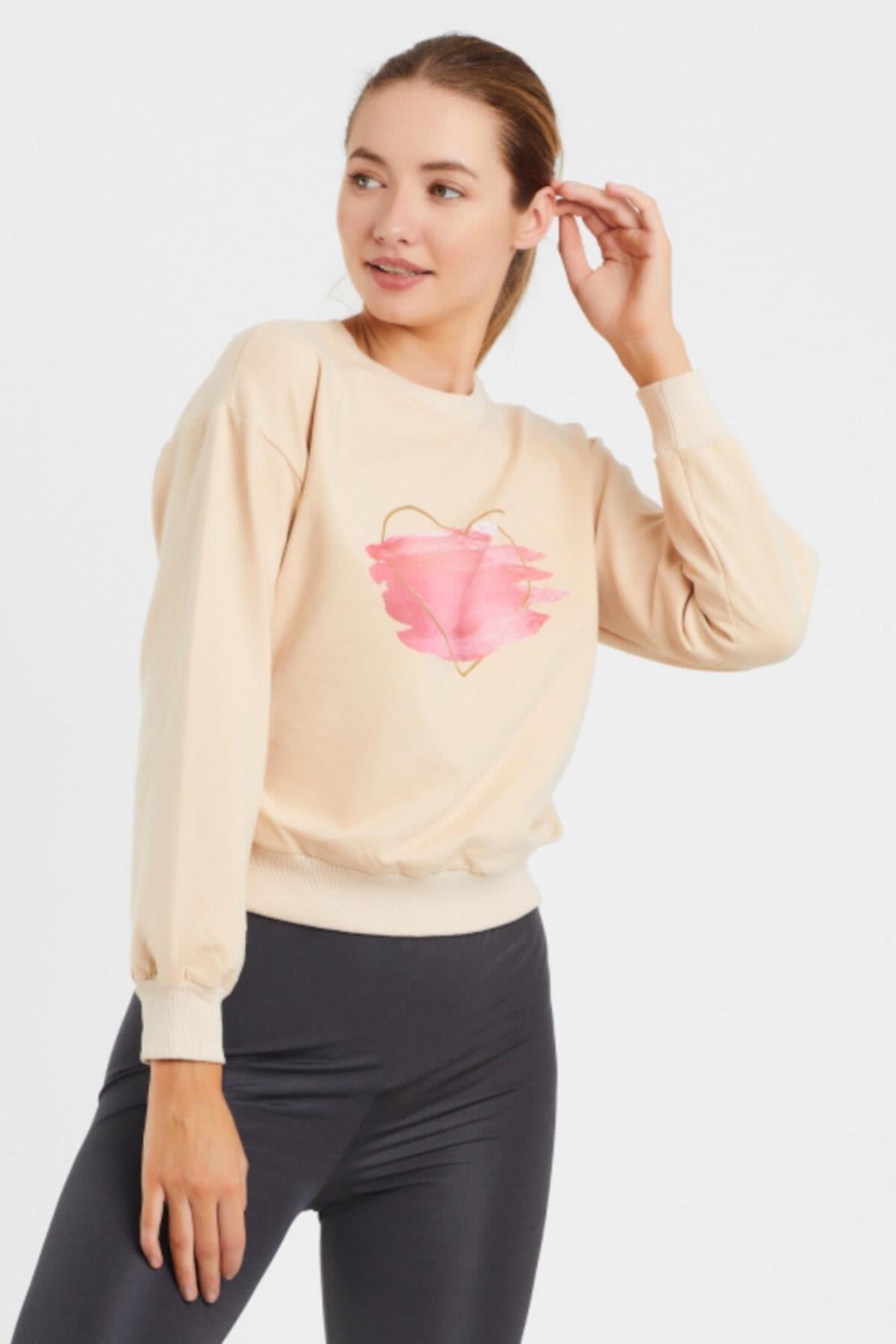 Baskılı Bisillet Yaka Sweat 9095