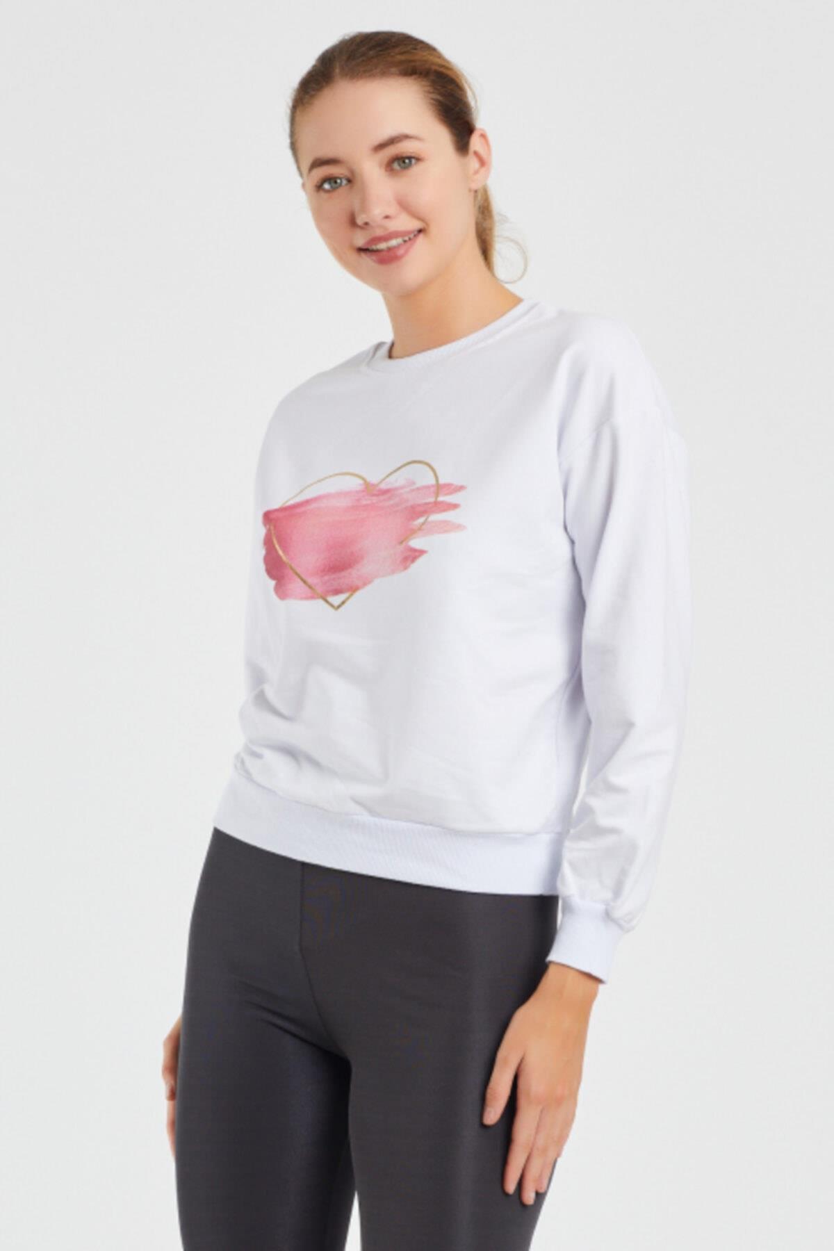 Baskılı Bisillet Yaka Sweat 9095