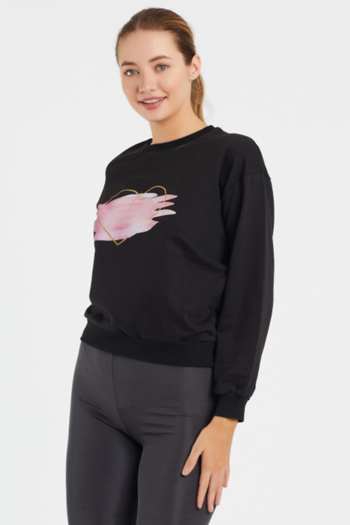 Baskılı Bisillet Yaka Sweat 9095