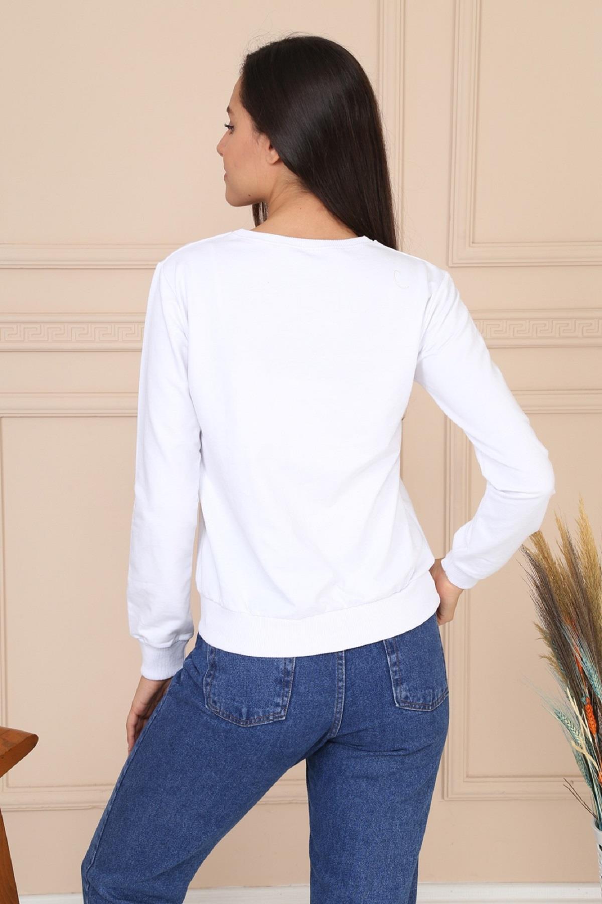 Baskılı Kadın Sweat 8460
