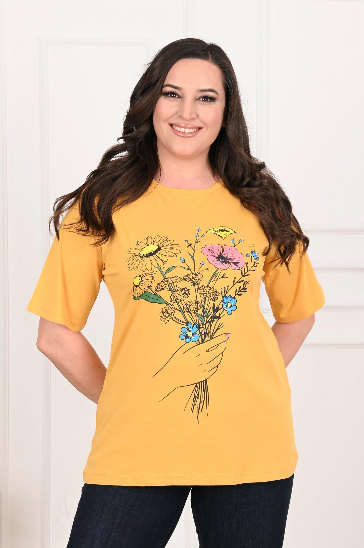 Baskılı Kısa Kollu T-Shirt 9914