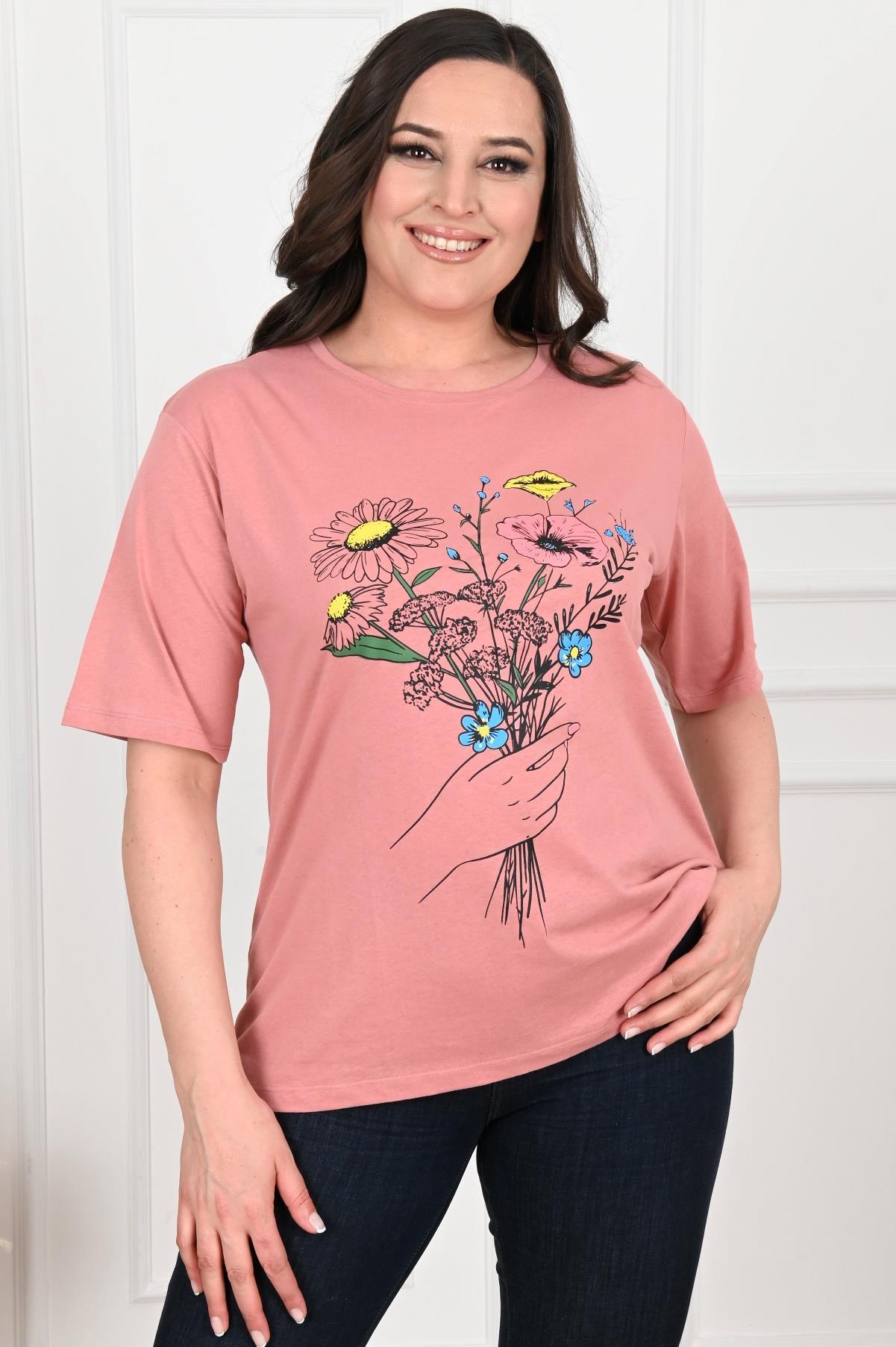 Baskılı Kısa Kollu T-Shirt 9914