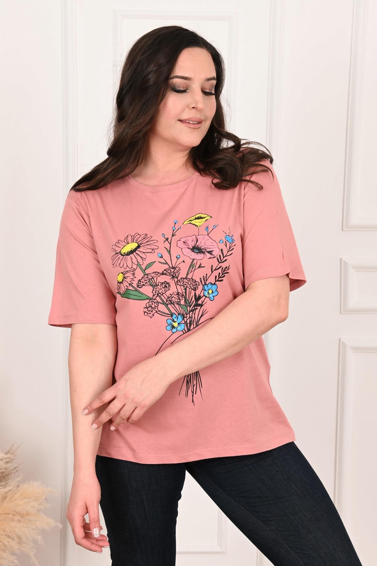 Baskılı Kısa Kollu T-Shirt 9914